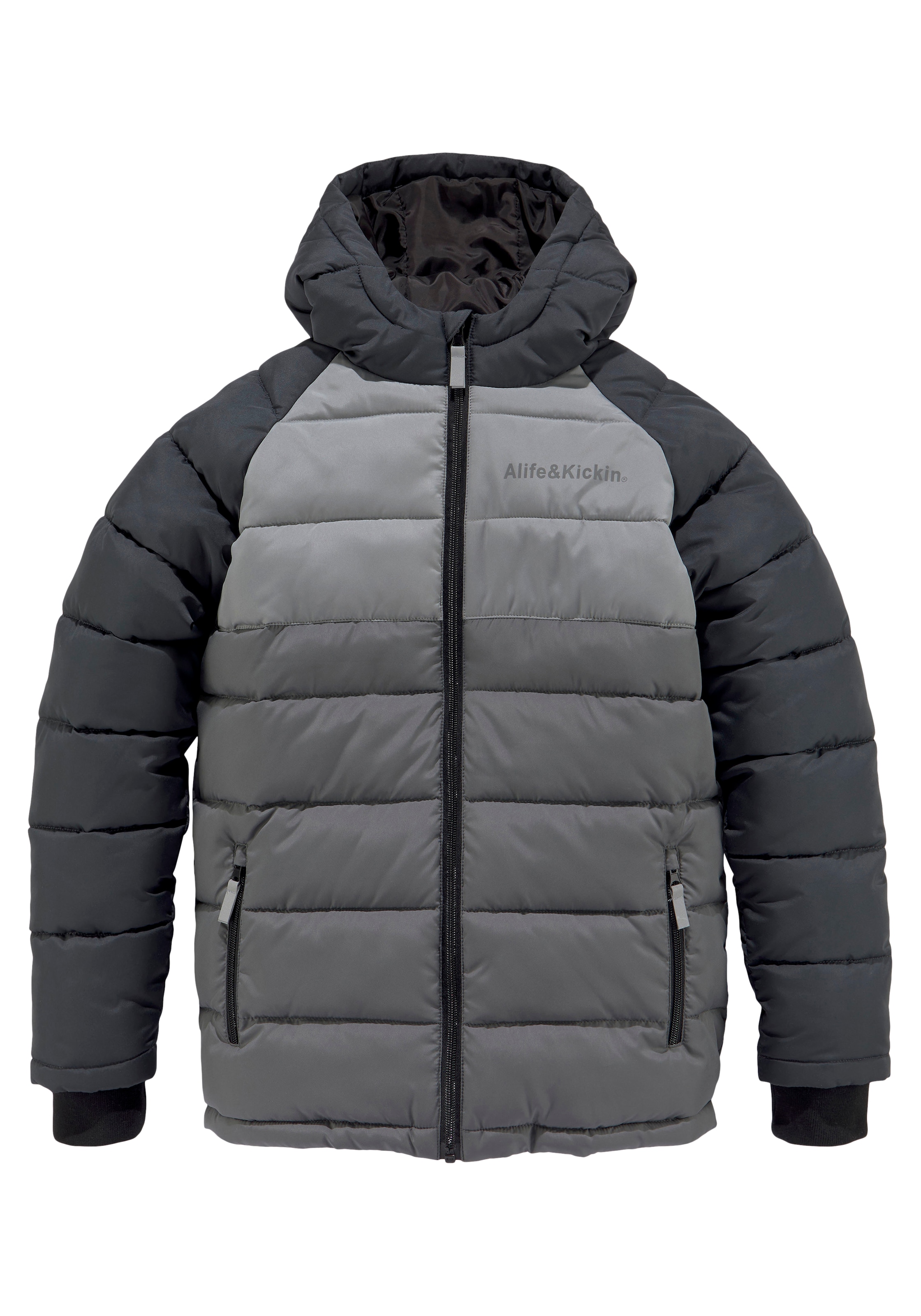 Alife & Kickin Steppjacke »in Colorblockindesign«, mit Kapuze, mit reflektierenden Details & coole Steppungen
