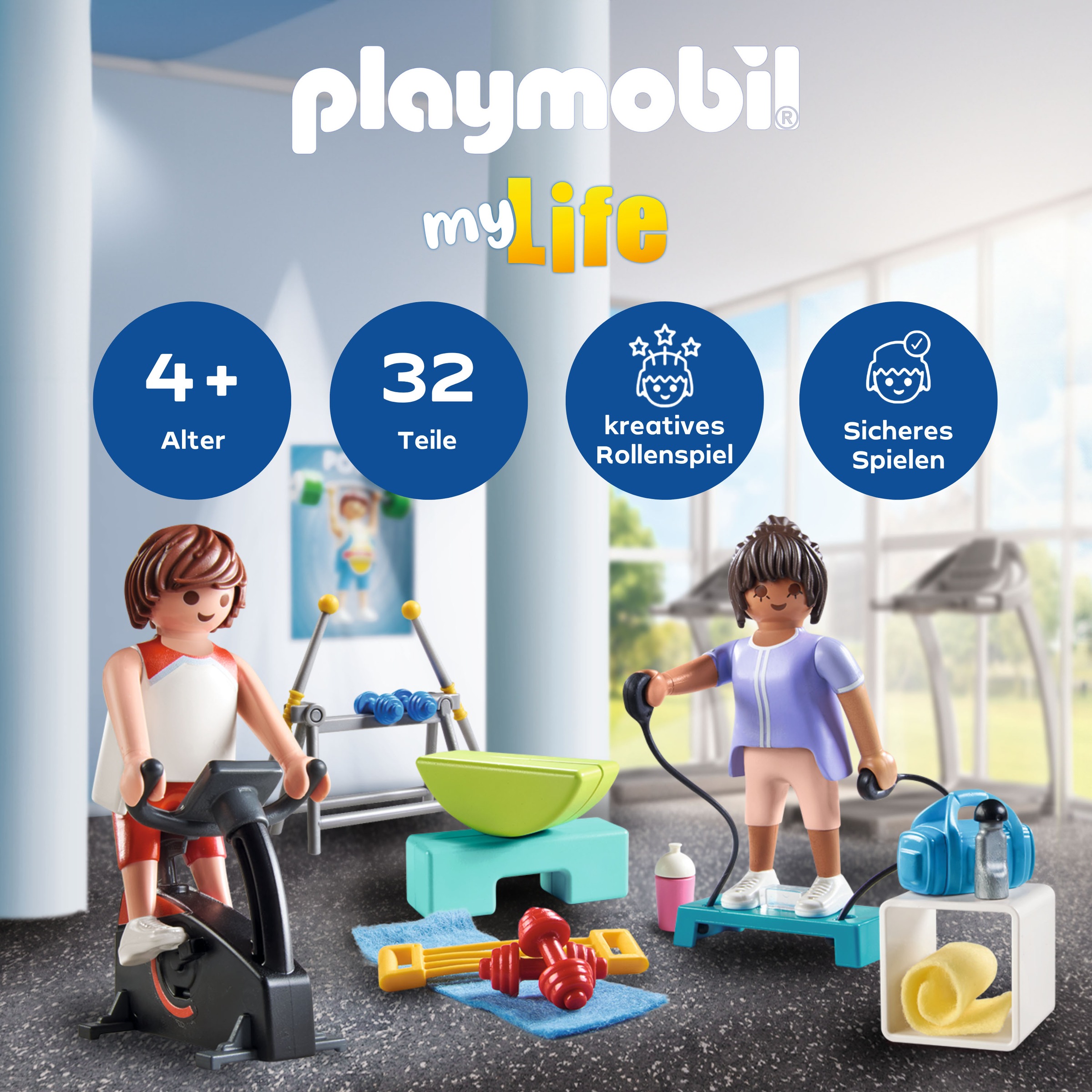 Playmobil® Konstruktions-Spielset »Fitnesstraining (71806), Playmobil My Life«, (32 St.), Made in Europe