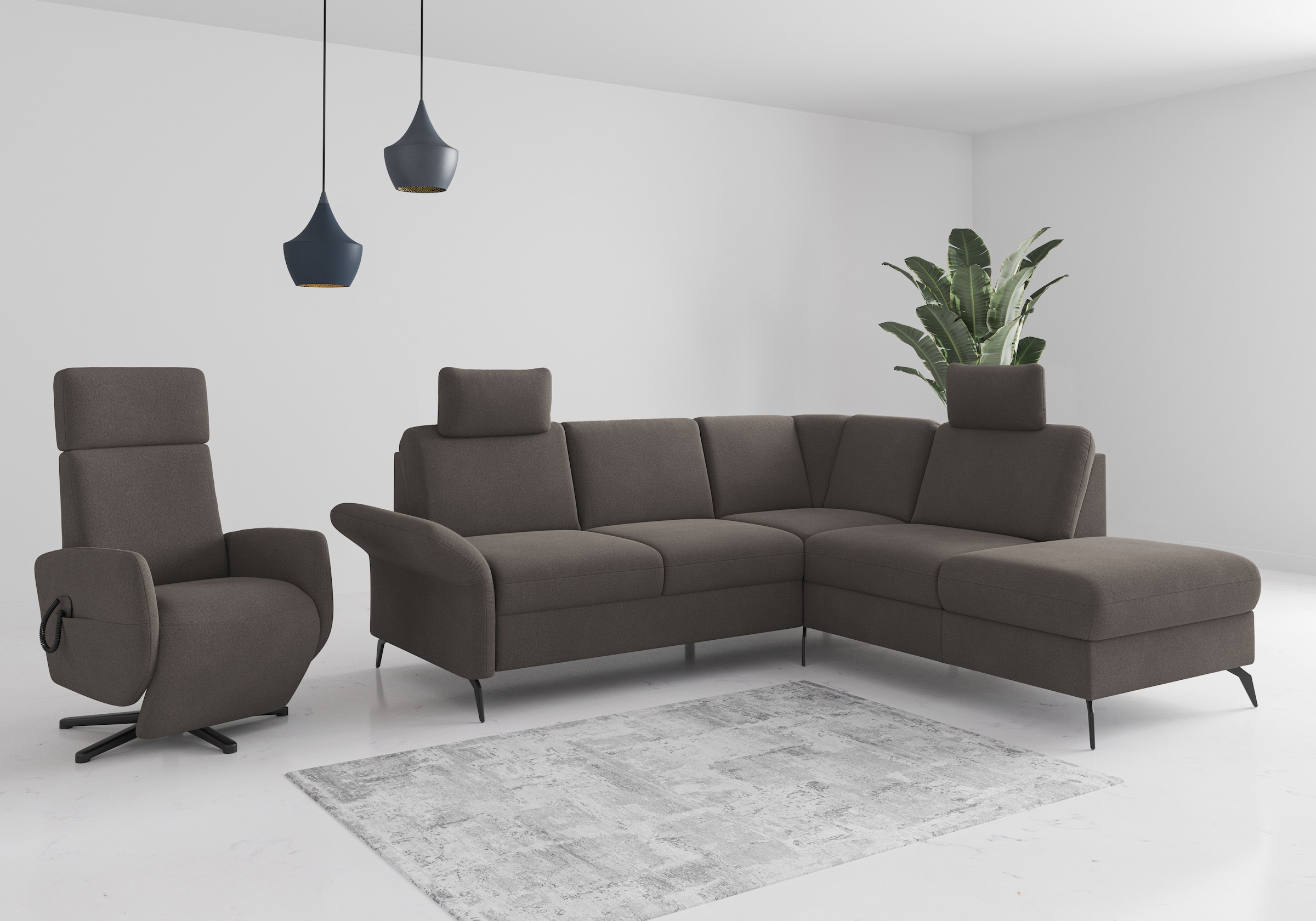 Home affaire Ecksofa »Rochelle«, wahlweise mit Bettfunktion, Bettkasten und Armteilverstellung