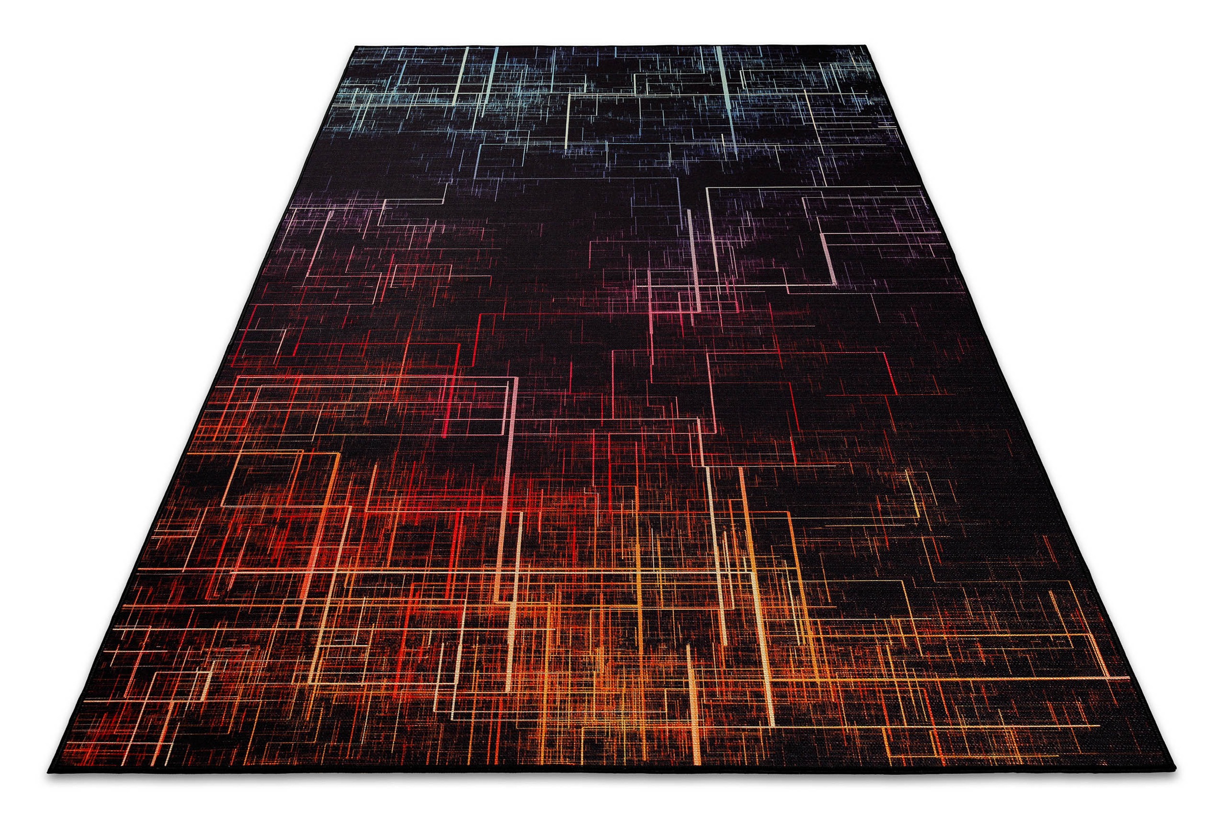 Wecon home Teppich »Quantum Warp«, rechteckig, 5 mm Höhe, Gamer Teppich, gewebt, geometrisch, robust, Gaming Room, rutschfest