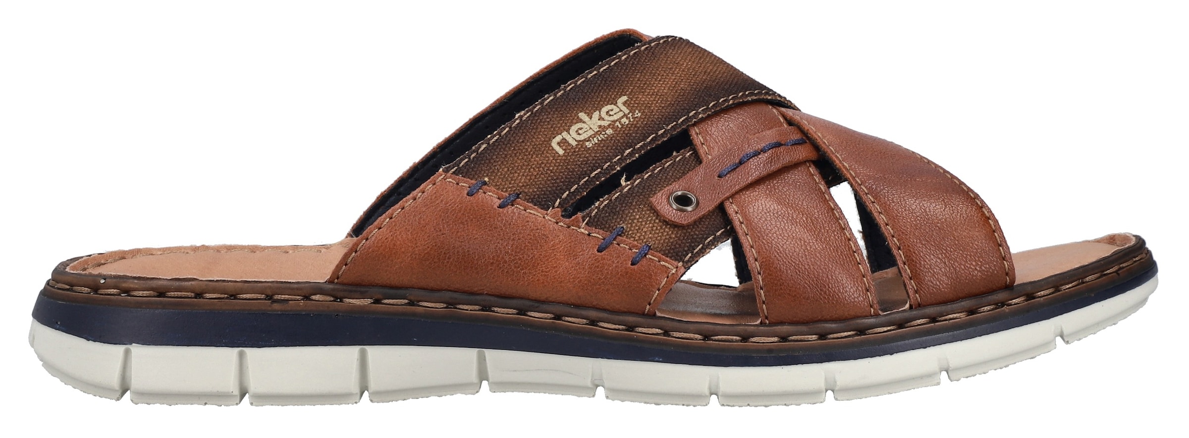Rieker Pantolette, Sommerschuh, Schlappen, Poolslides, mit Leder-Innensohle