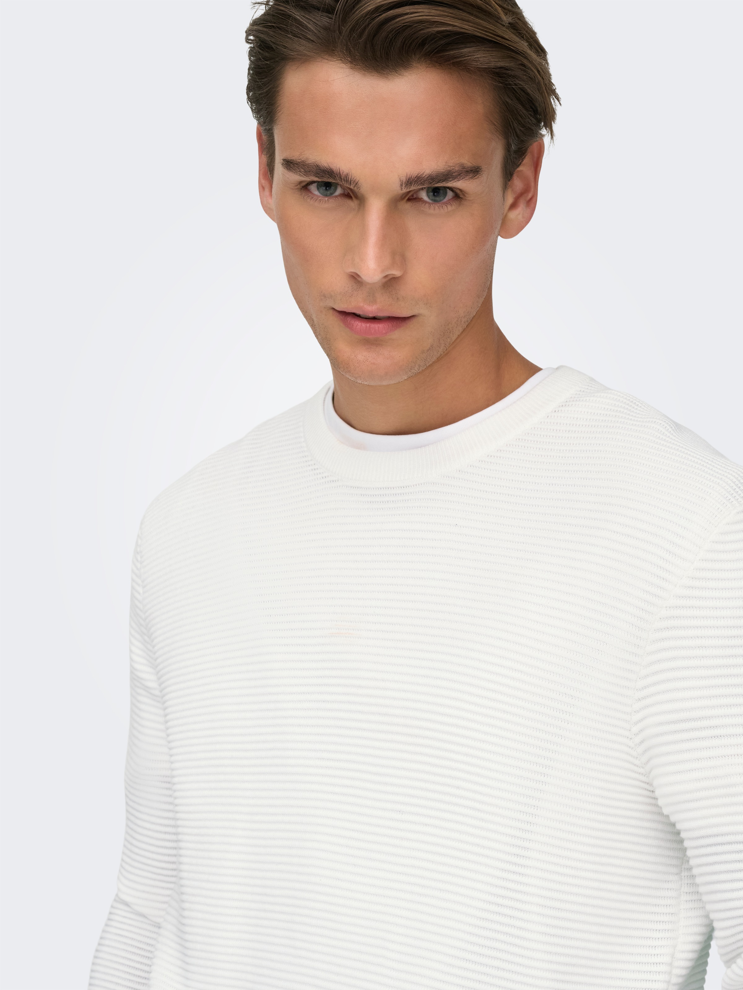 ONLY & SONS Rundhalspullover »ONSRON REG LS CREW NECK KNIT NOOS« Baumwolle, regular fit