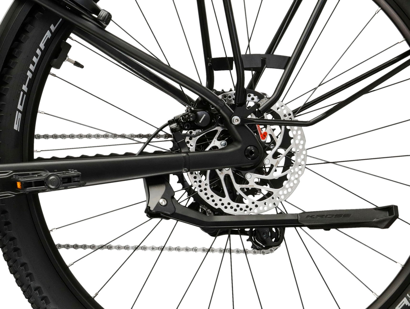 Kross »Influx Hybrid SUV 2.0 16,7Ah / 600 Wh 29 Zoll schwarz 9 Gänge 2026« 9 Gang Shimano CUES U4000 Schaltwerk Kettenschaltung Mittelmotor 250 W BOSCH PERFORMANCE LINE PX Mittelmotor