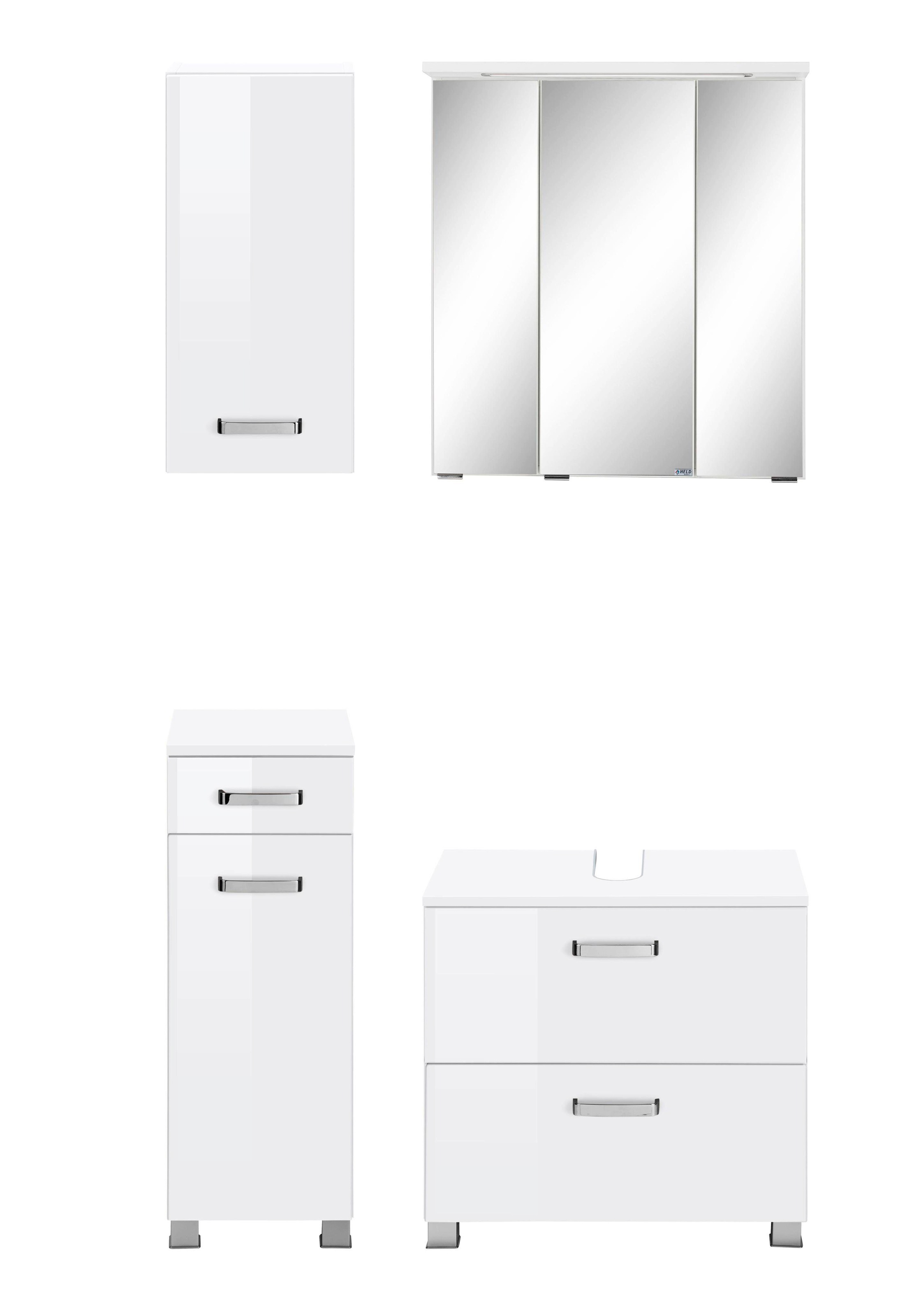 welltime Badmöbel-Set »Ravenna«, (4 St.), Hängeschrank, Unterschrank, Spieg günstig online kaufen