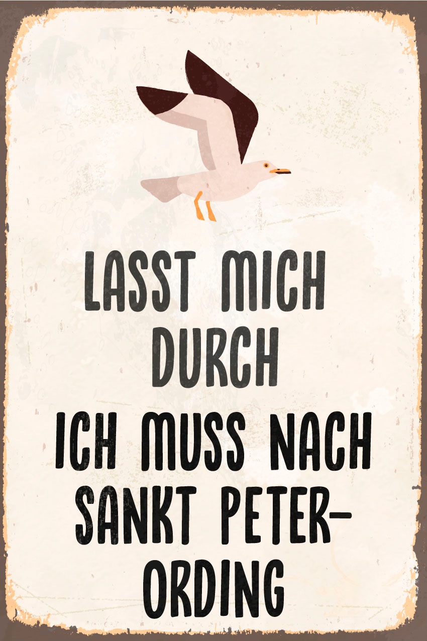 queence Metallbild »Sankt Peter-Ording II« Schriftzug | Schriftzüge | Sprüche | Sprüche & Texte 1 Stk. tlg. Stahlschilder
