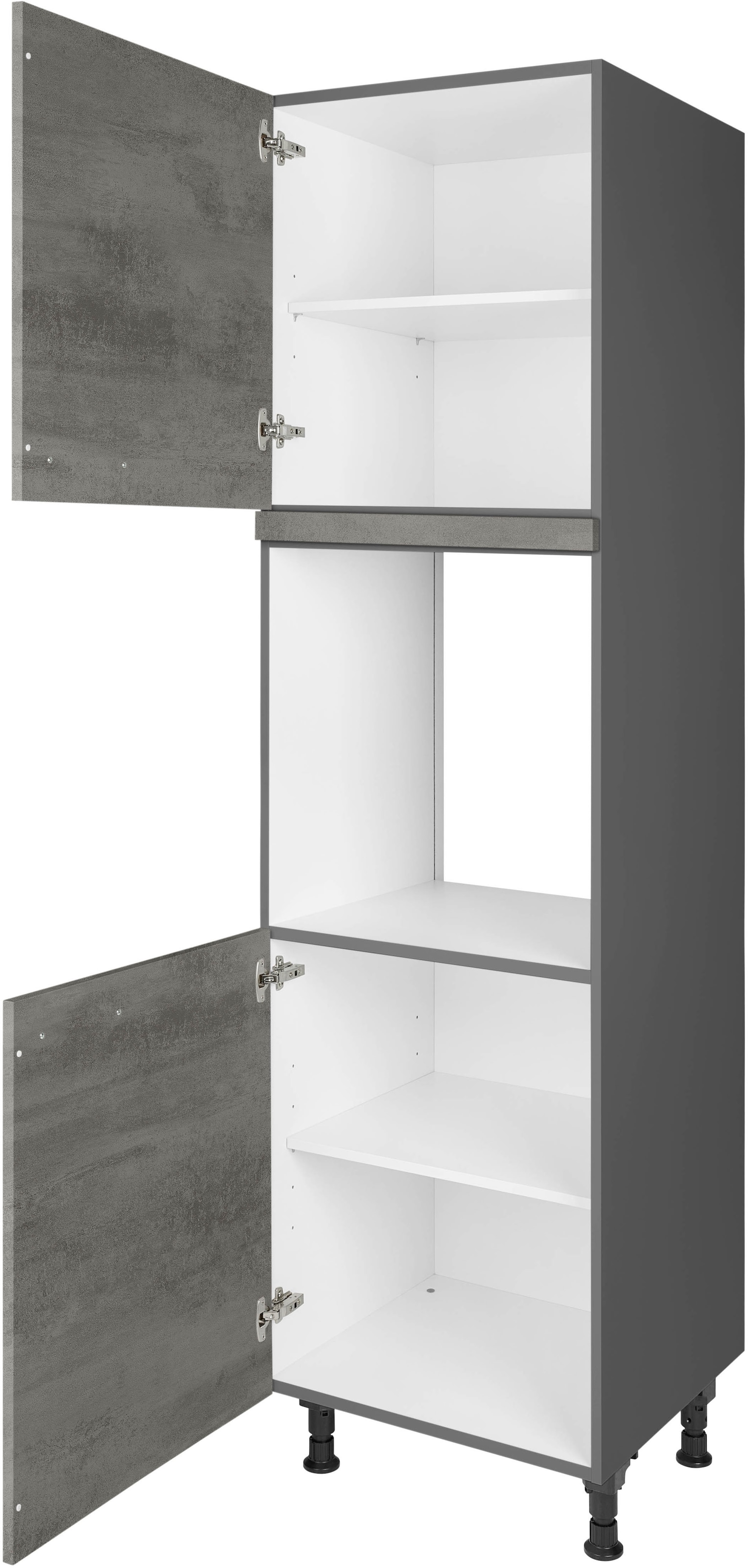 nobilia® Herdumbauschrank »"Riva", Ausrichtung wählbar, mit zwei zusätzlichen Türen,« vormontiert, Breite/Höhe: 60/167,8 cm