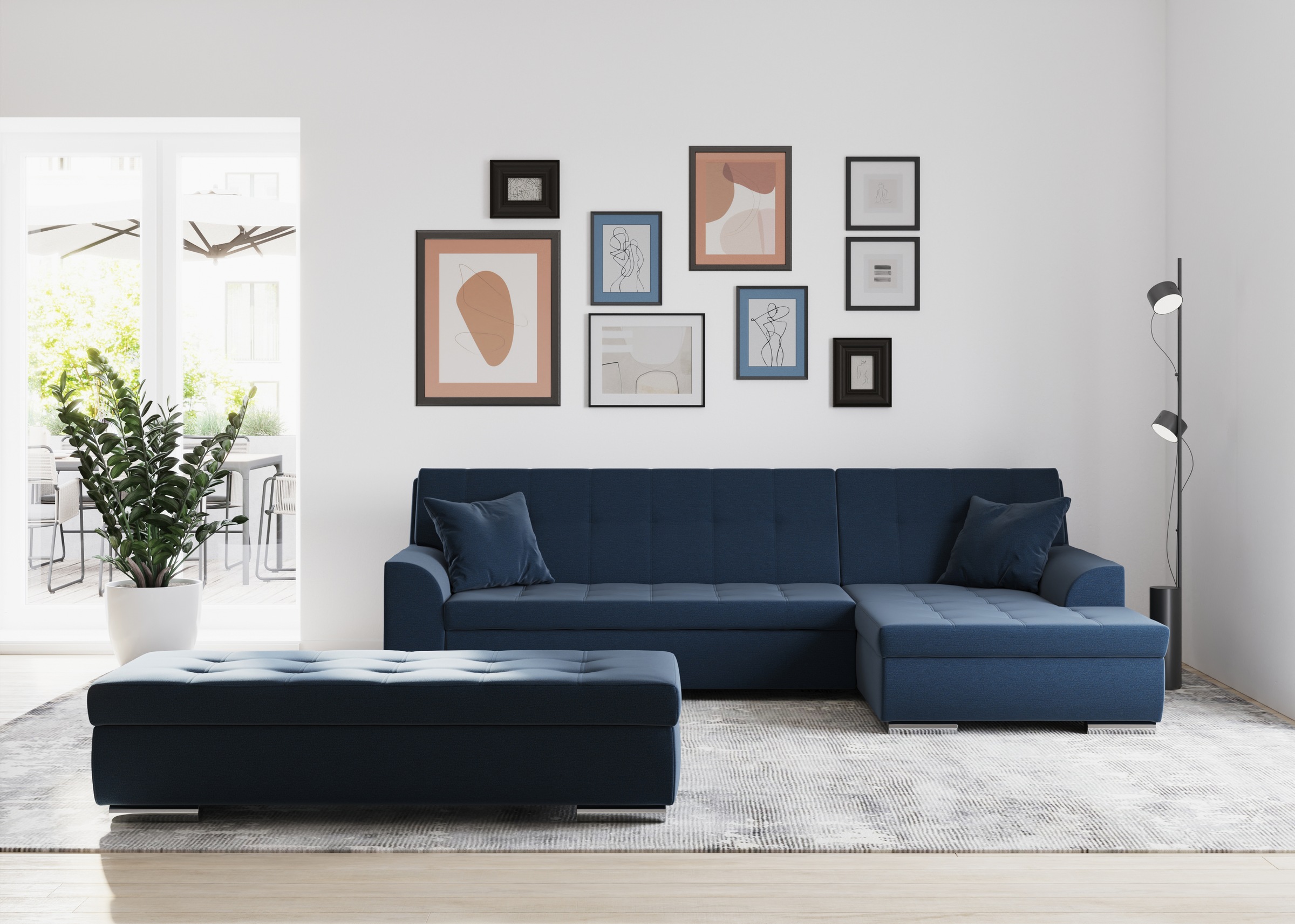 DOMO collection Ecksofa Treviso, wahlweise mit Bettfunktion, incl. Zierkiss günstig online kaufen
