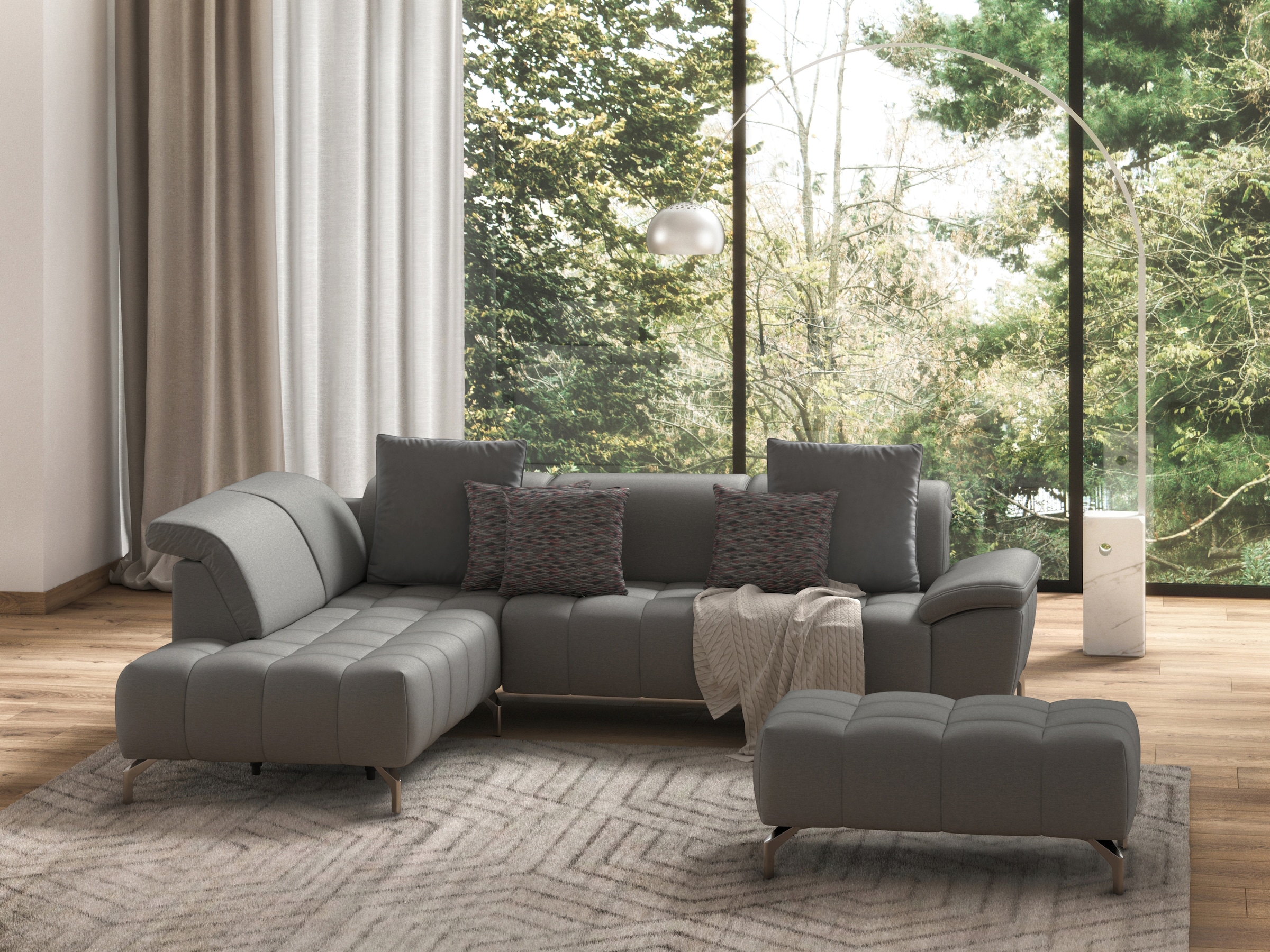 sit&more Ecksofa »Cool L-Form«, wahlweise mit Kopfteilverstellung und Vorziehsitz, motorisch