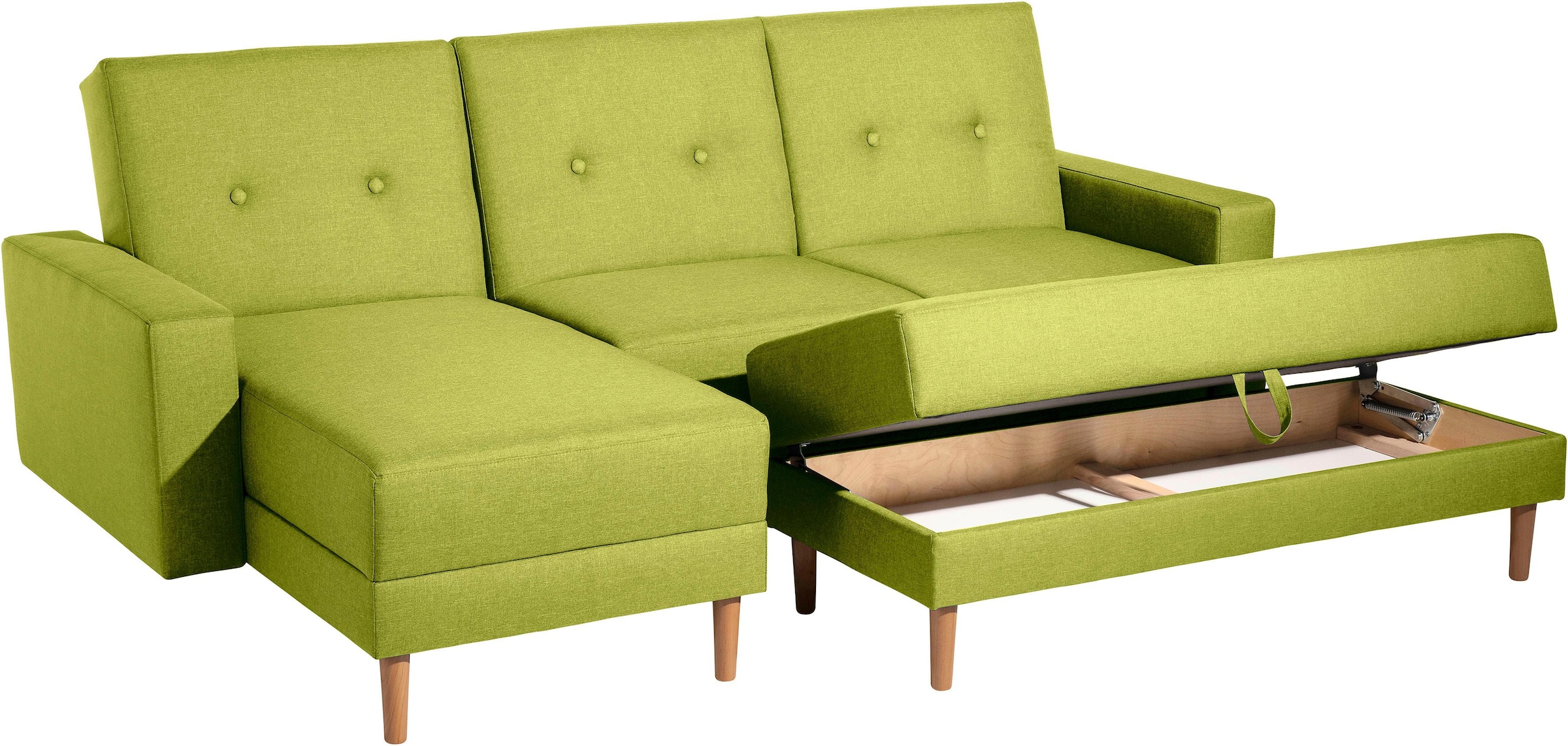 Max Winzer® Ecksofa »Just Chill«, Schlafsofa mit Recamiere, Rückenverstellung, inklusive Stauraumhocker