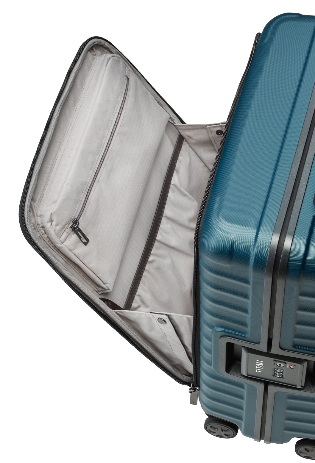 TITAN® Hartschalen-Trolley »LITRON Frame mit Vortasche, Safeplus-Verschluss«, 4 Rollen, Hartschalen-Koffer Made in Germany mit 10 Jahren Herstellergarantie