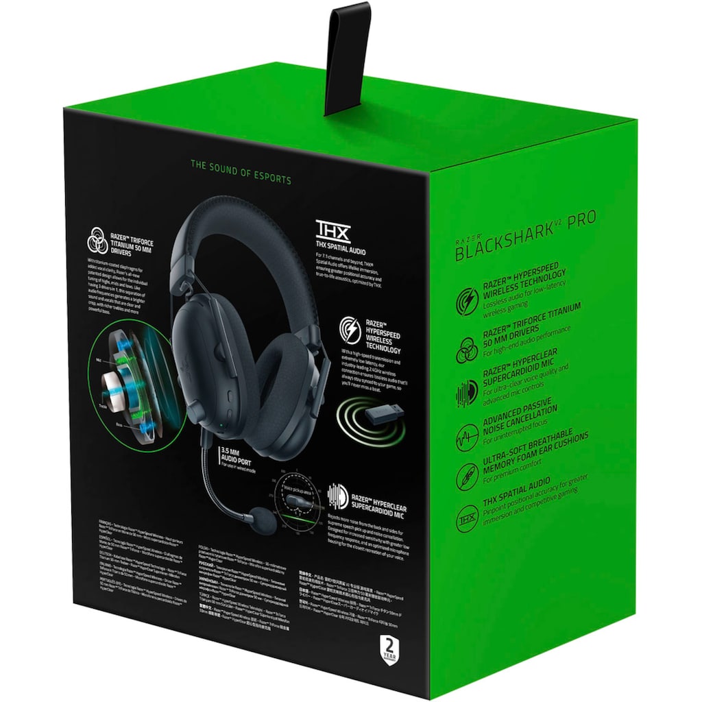 RAZER Gaming-Headset »Blackshark V2 Pro«, Mikrofon abnehmbar