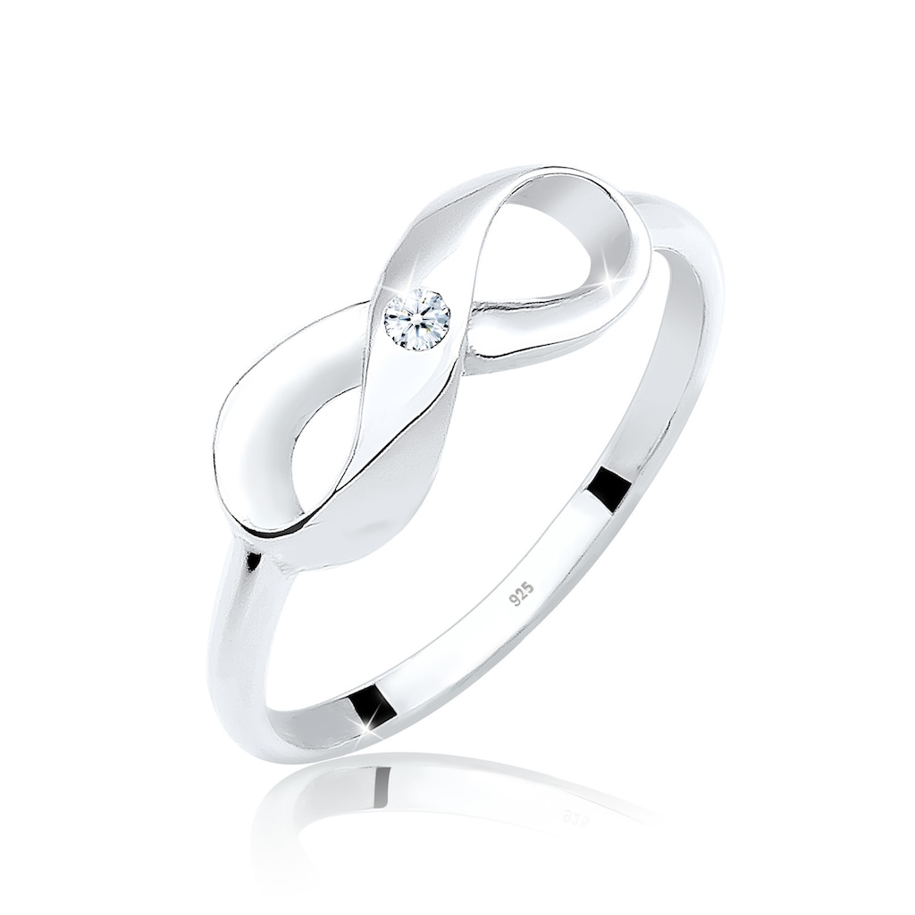 Elli DIAMONDS Verlobungsring »Infinity Unendlich Diamant 0.03 ct. 925 Silber«