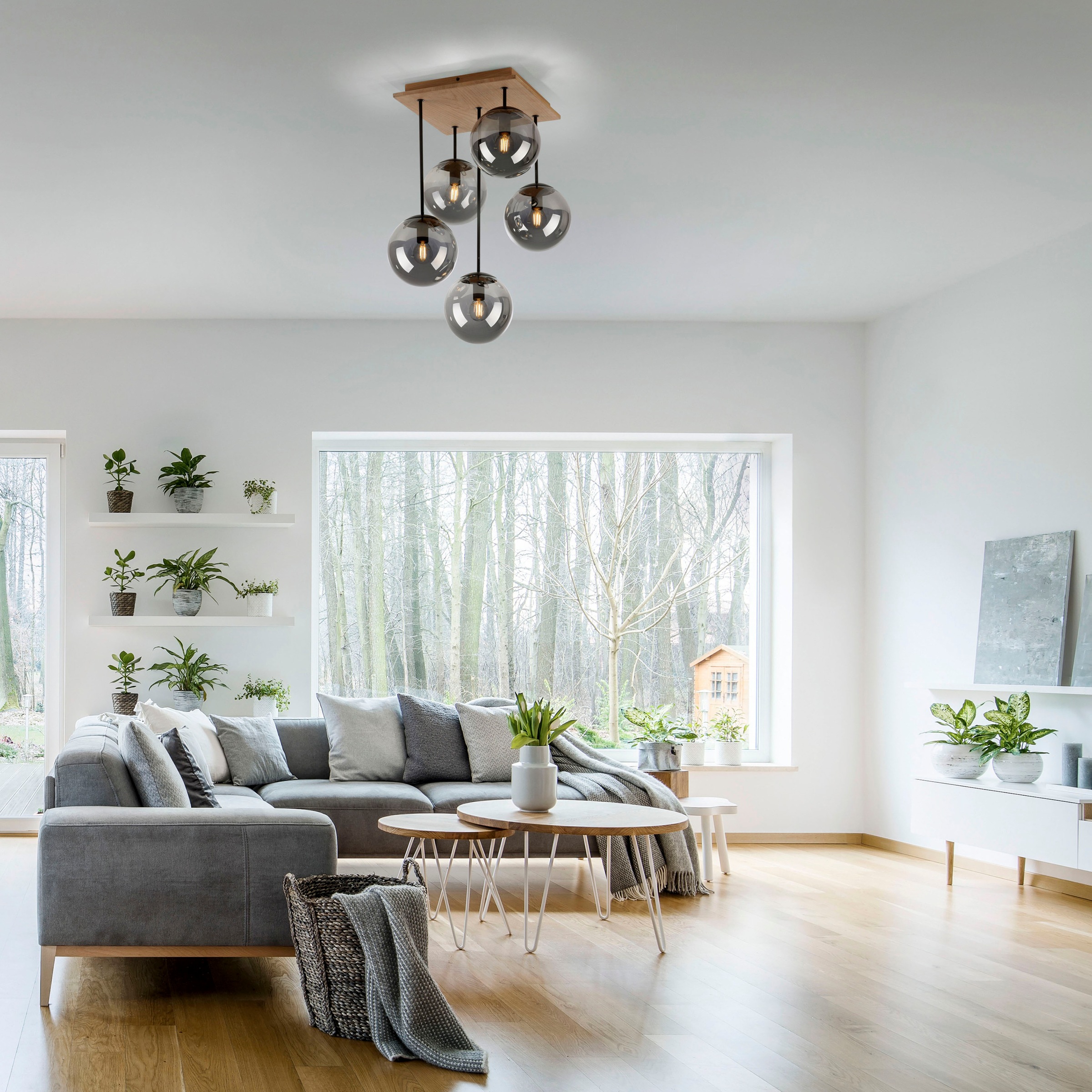 JUST LIGHT Deckenleuchte »GREEN WIDO«, 5 flammig, Leuchtmittel E14 | ohne Leuchtmittel