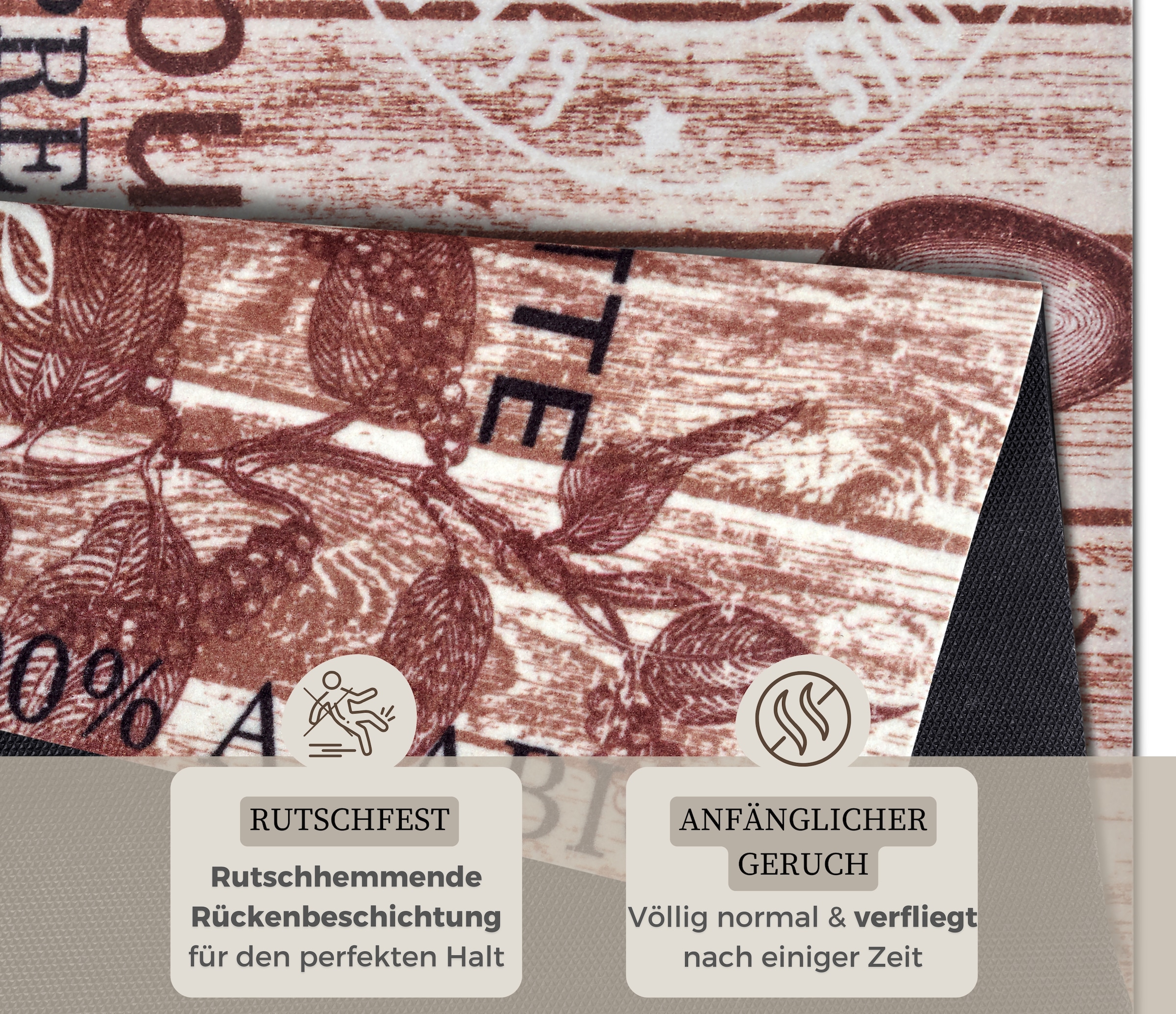 HANSE Home Küchenläufer »Delicious Coffee« rechteckig 8 mm Höhe Läufer, Rutschfest, Küchenteppich, Küche, Teppich, Pflegeleicht