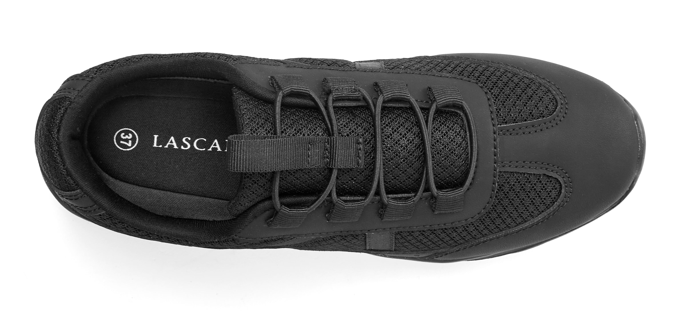 LASCANA Sneaker »Freizeitschuh, Halbschuh,«, zum Reinschlüpfen mit elastischen Schnürbändern VEGAN