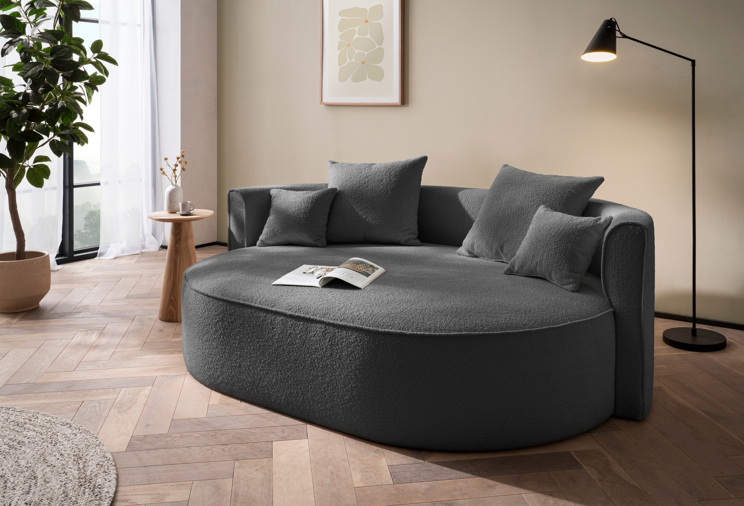 LeGer Home by Lena Gercke 2,5-Sitzer "ISALIE, rundes Loungesofa, mit Kissen günstig online kaufen