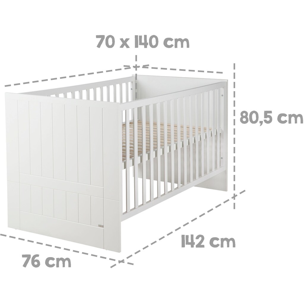 roba® Babymöbel-Set »Mia«, (Spar-Set, 2 St., Kinderbett, Wickelkommode)