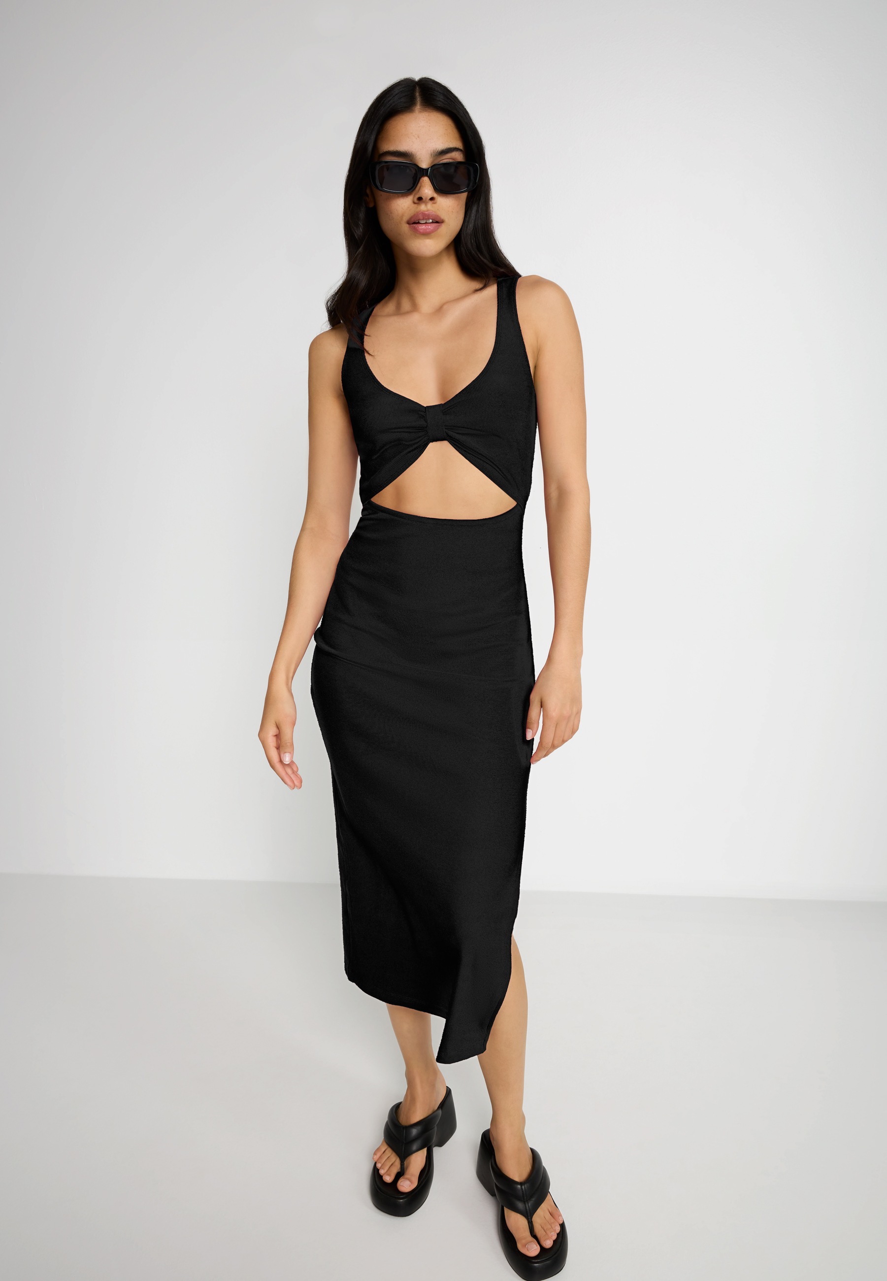 LSCN by LASCANA Midikleid, aus weicher Rippware