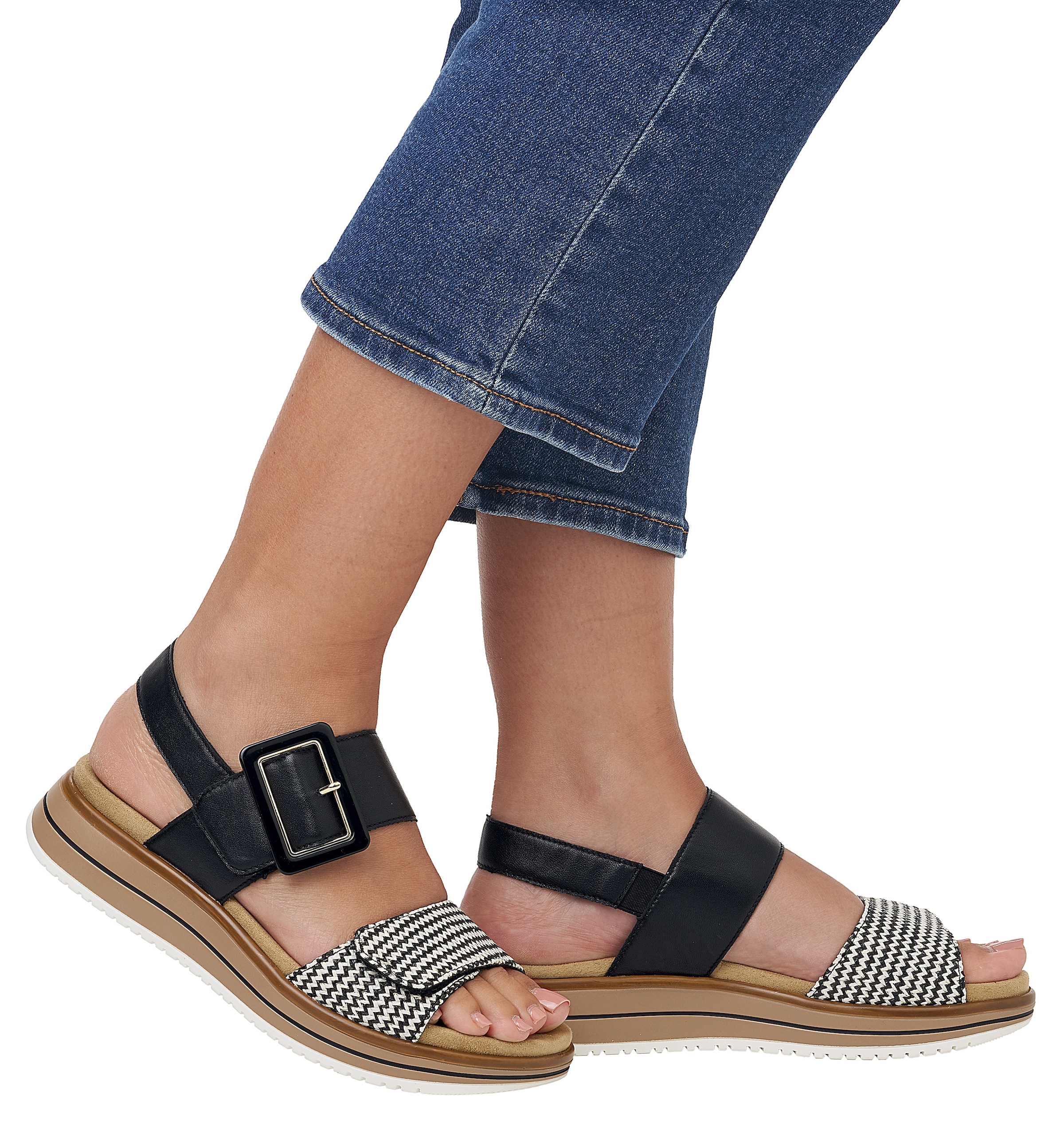 Remonte Keilsandalette »ELLE-Collection«  , Sommerschuh, Sandale, Komfortschuh mit praktischen Klettverschlüssen