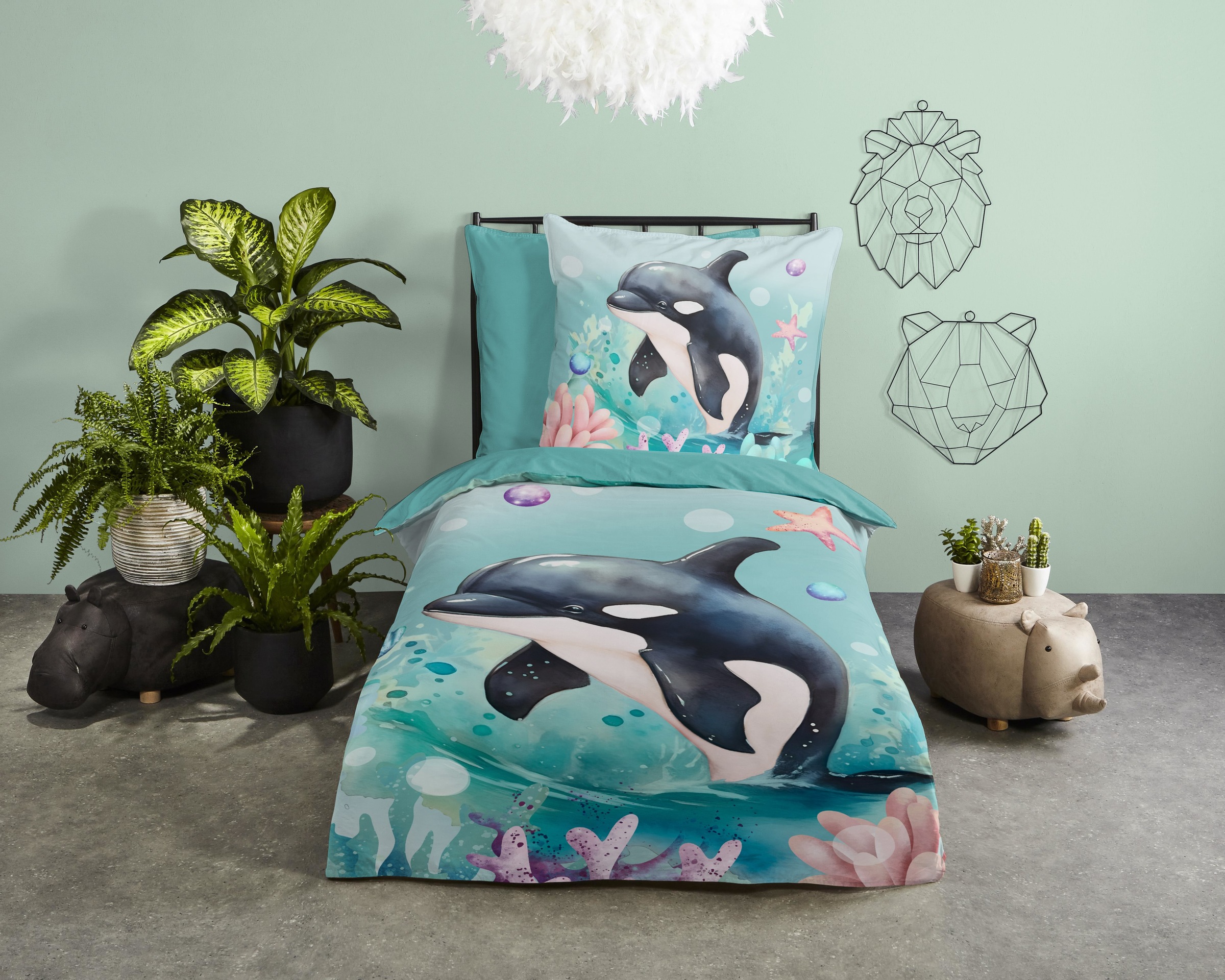 PURE luxury collection Kinderbettwäsche »Splash«, Mikrofaser, 135x200, 2 Te günstig online kaufen