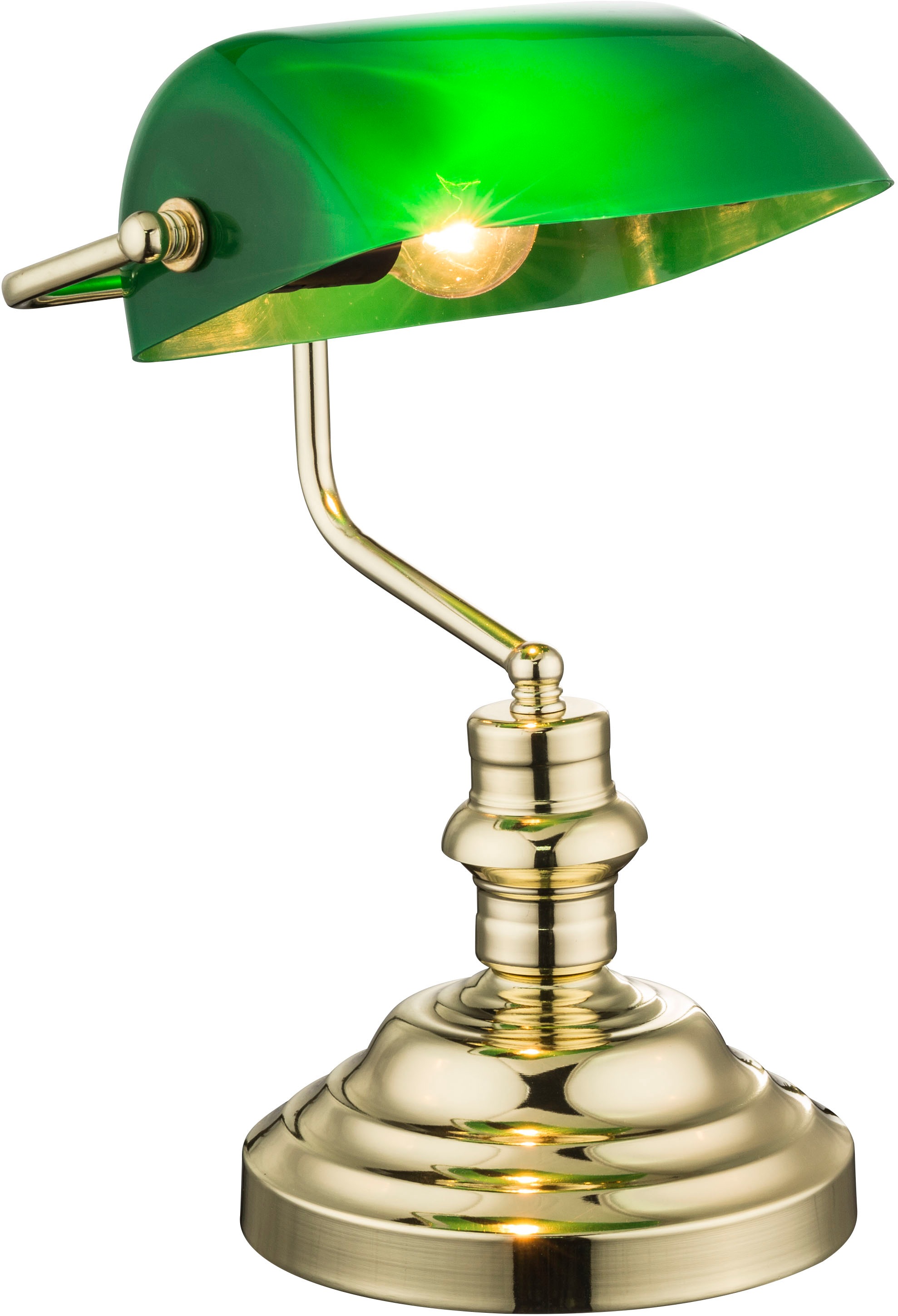 GLOBO LIGHTING LED Tischleuchte »ANTIQUE«, 1 flammig, Leuchtmittel E27 | ohne Leuchtmittel, Bankerleuchte Bankerlampe