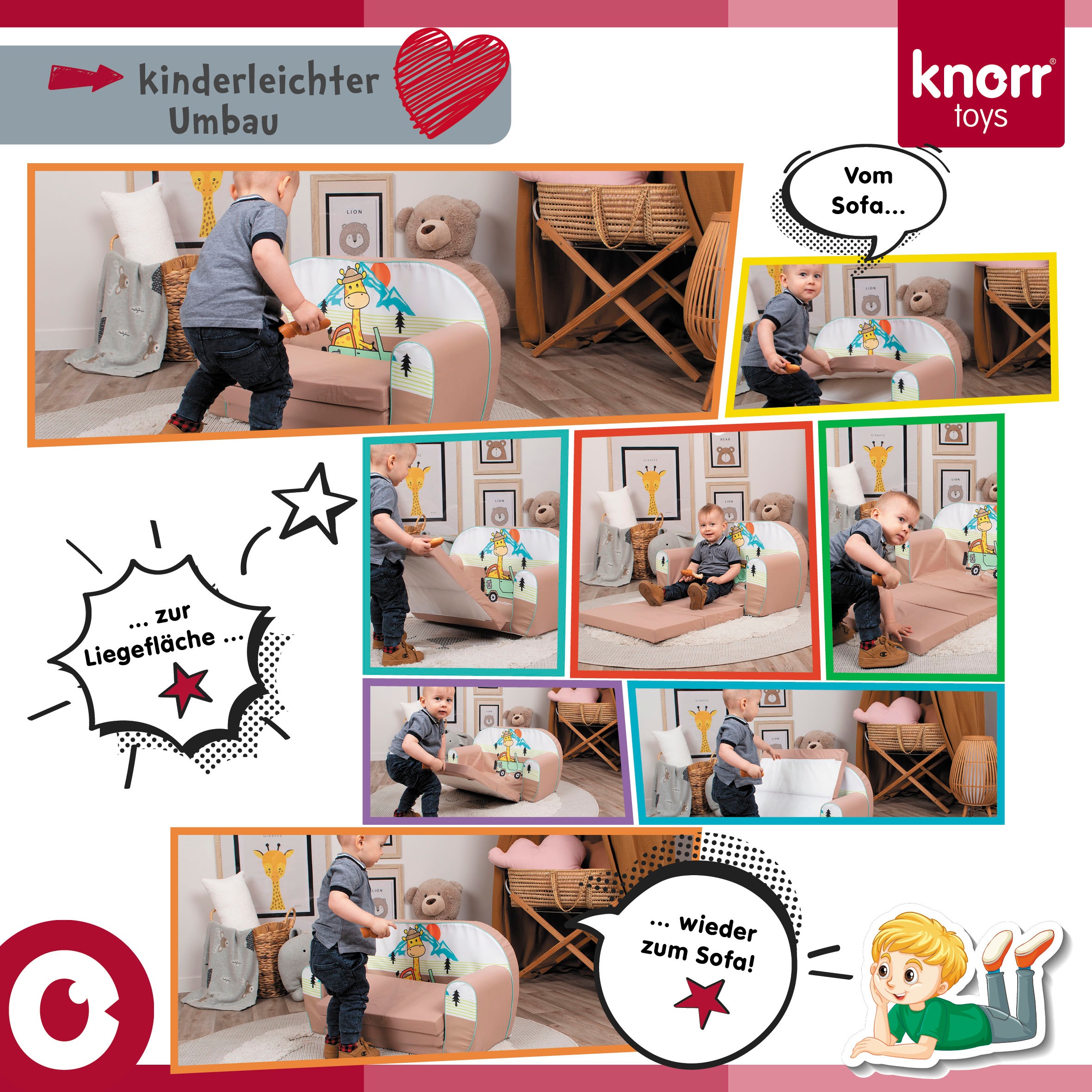 Knorrtoys® Sofa »Happy train«, für Kinder; Made in Europe