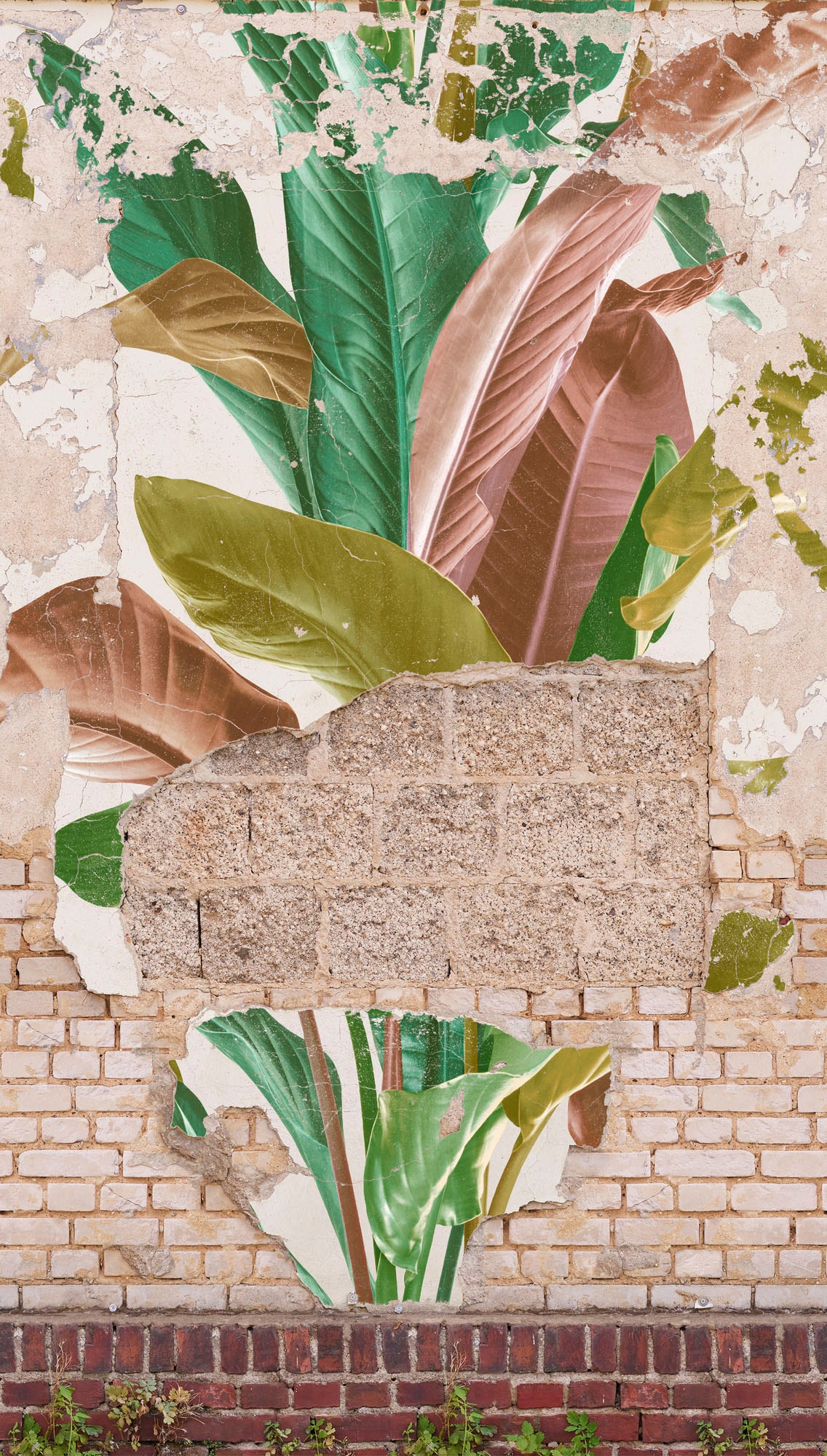 living walls Fototapete »Fototapete Steinoptik Vintage«, matt-gemustert-neutral, Steinwand Steinmauer Stein-Tapete Loft Industrial Tapeten Wohnzimmer