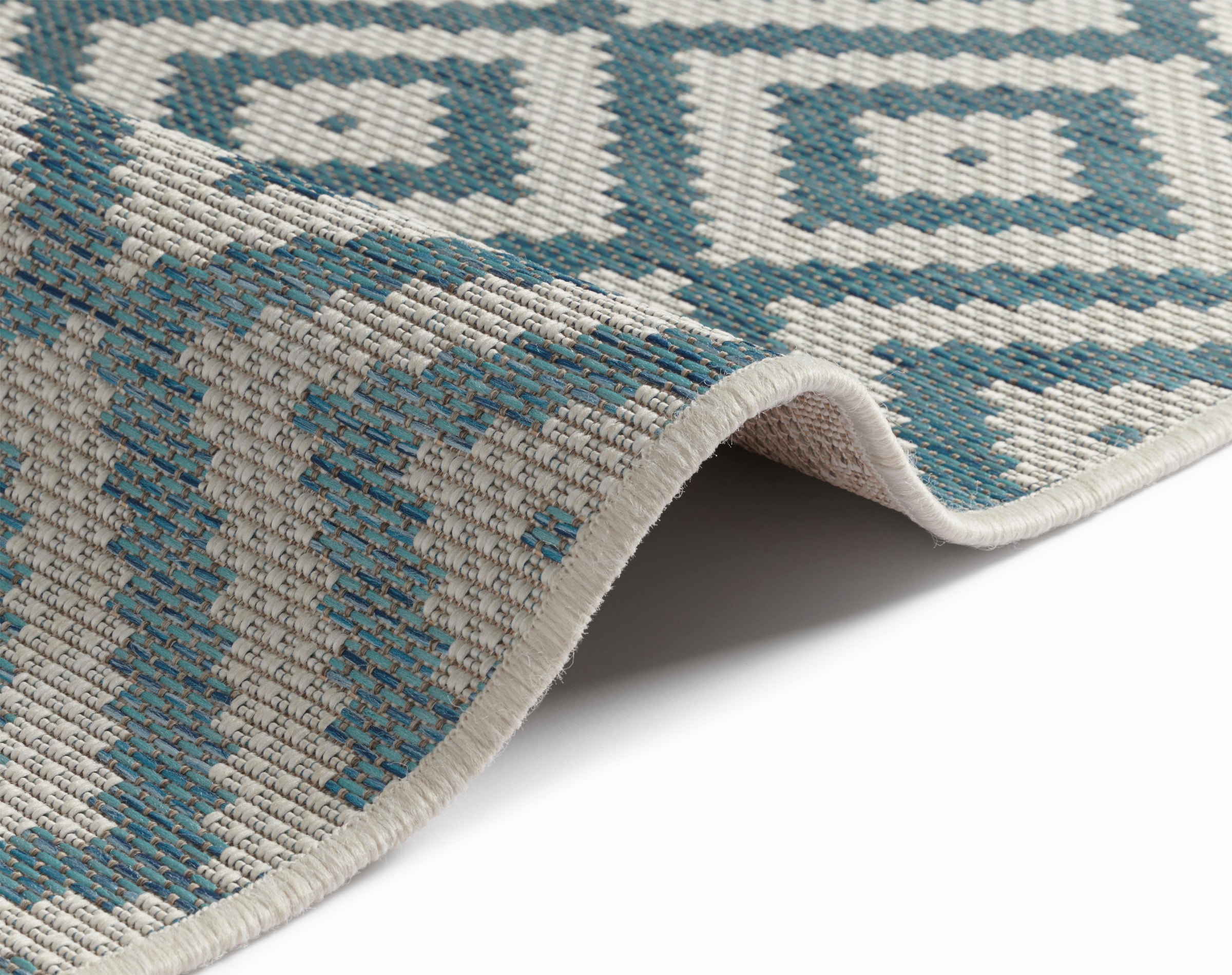 freundin Home Collection Läufer »Summer«, rechteckig, 4 mm Höhe, In-und Outdoor geeignet, Rauten Design, Pflegeleicht, Flachgewebe