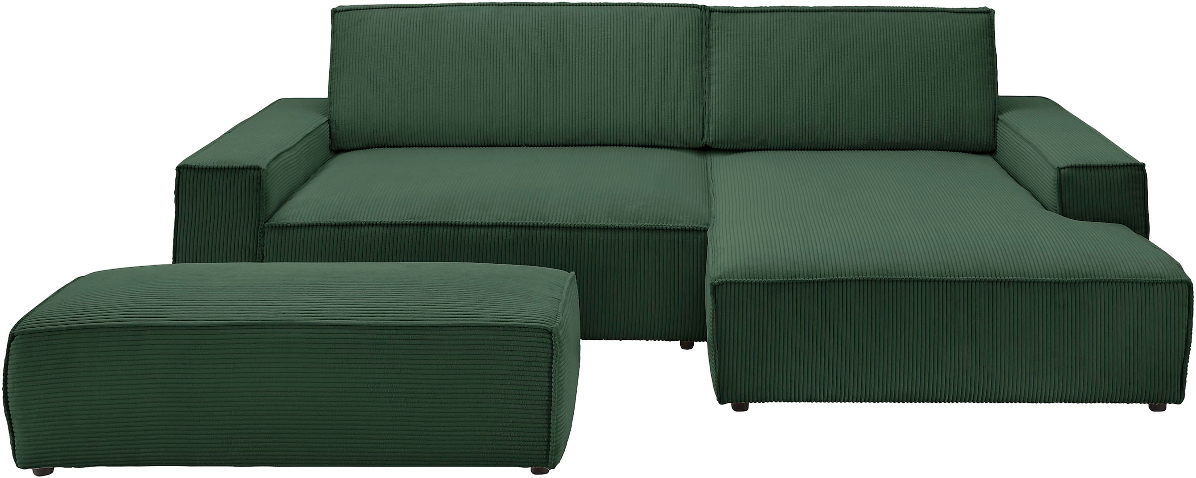 Home affaire Polsterecke »NEU: SHERWOOD XXL tief, L-Form mit Schlaffunktion, Big-Sofa mit Hocker«, (Set, 2 St.), stellbar zum Schlafsofa (Krokodilverbinder), Cord, Leinenoptik