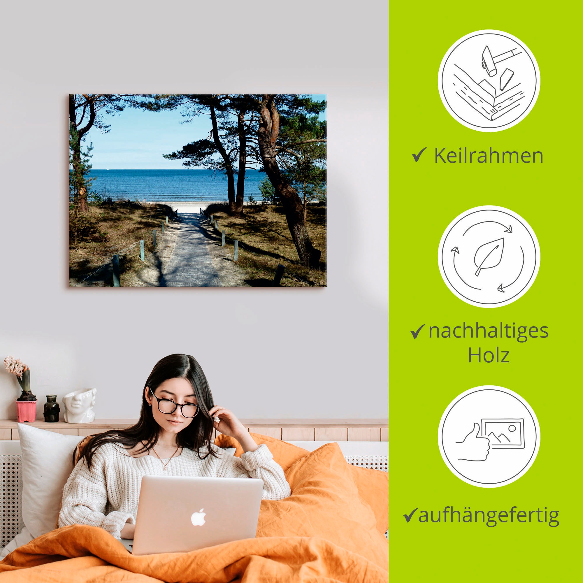 Artland Wandbild »schöne Ostseeküste«, Gewässer, (1 St.), als Leinwandbild, Poster in verschied. Größen