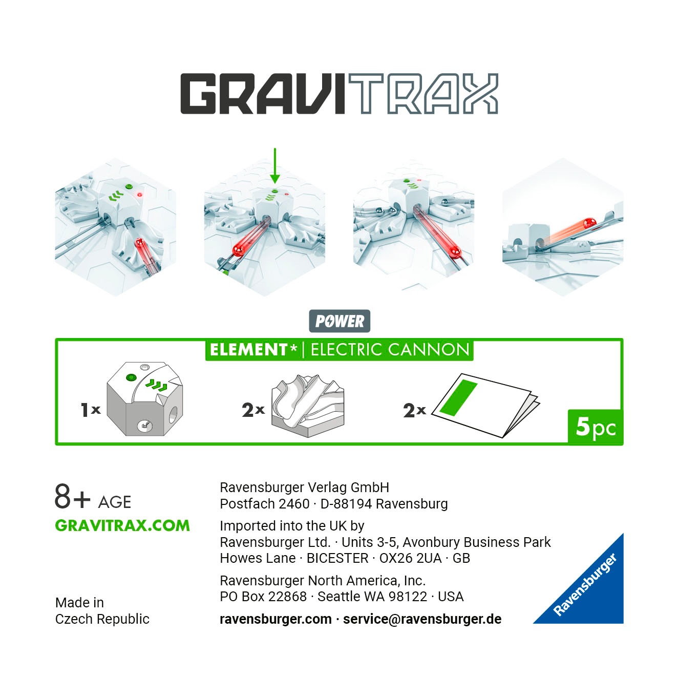 Ravensburger Kugelbahn-Bausatz »GraviTrax POWER, Element Electric Cannon«