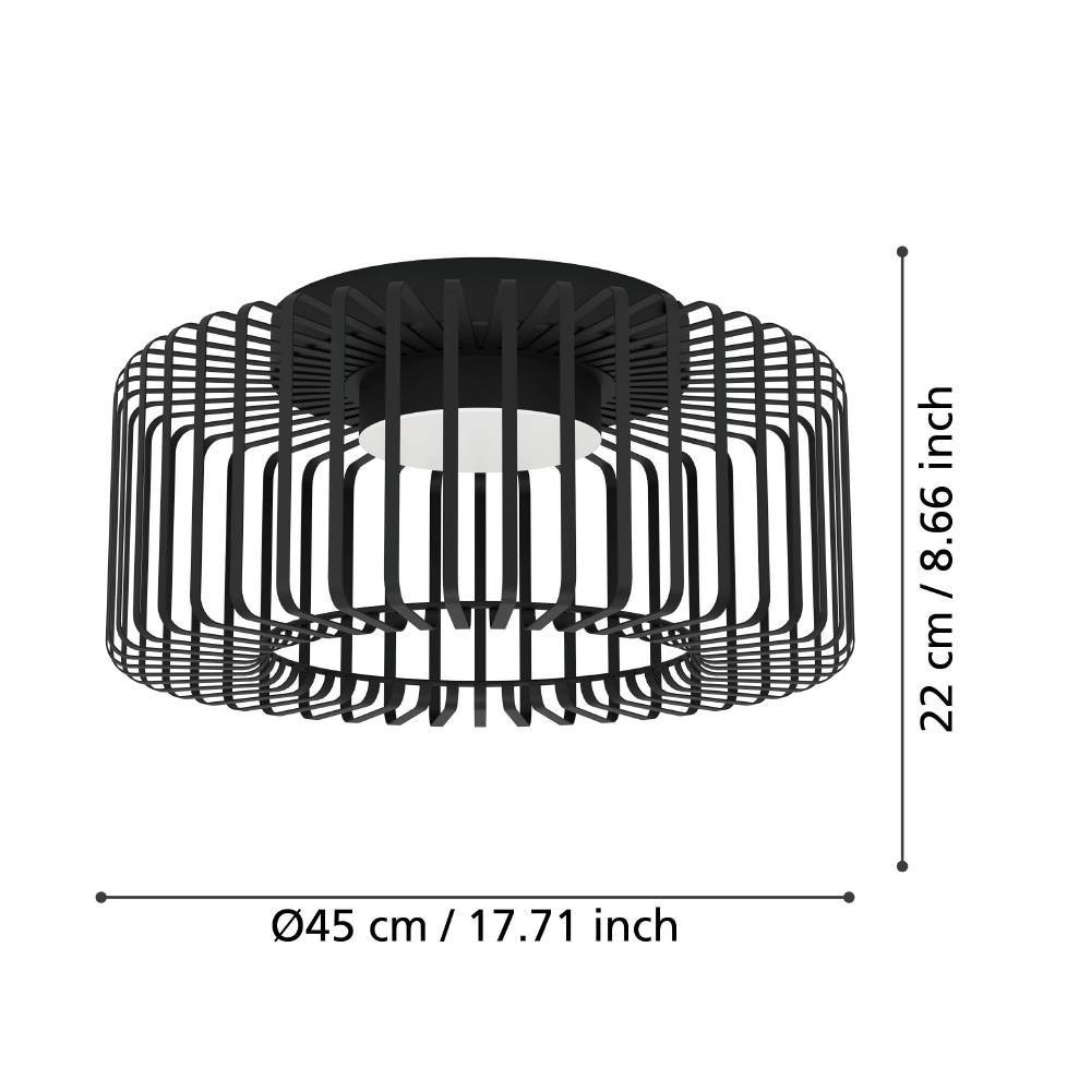 EGLO Deckenleuchte »GINESTRONE-Z Deckenlampe schwarz, ZigBee 3.0, Timer, Disco-Modus«, 1 flammig, Leuchtmittel LED-Modul | LED fest integriert, App / Sprachsteuerung Alexa, ‎22 x 45 x 45 cm, exkl. Fernbedienung