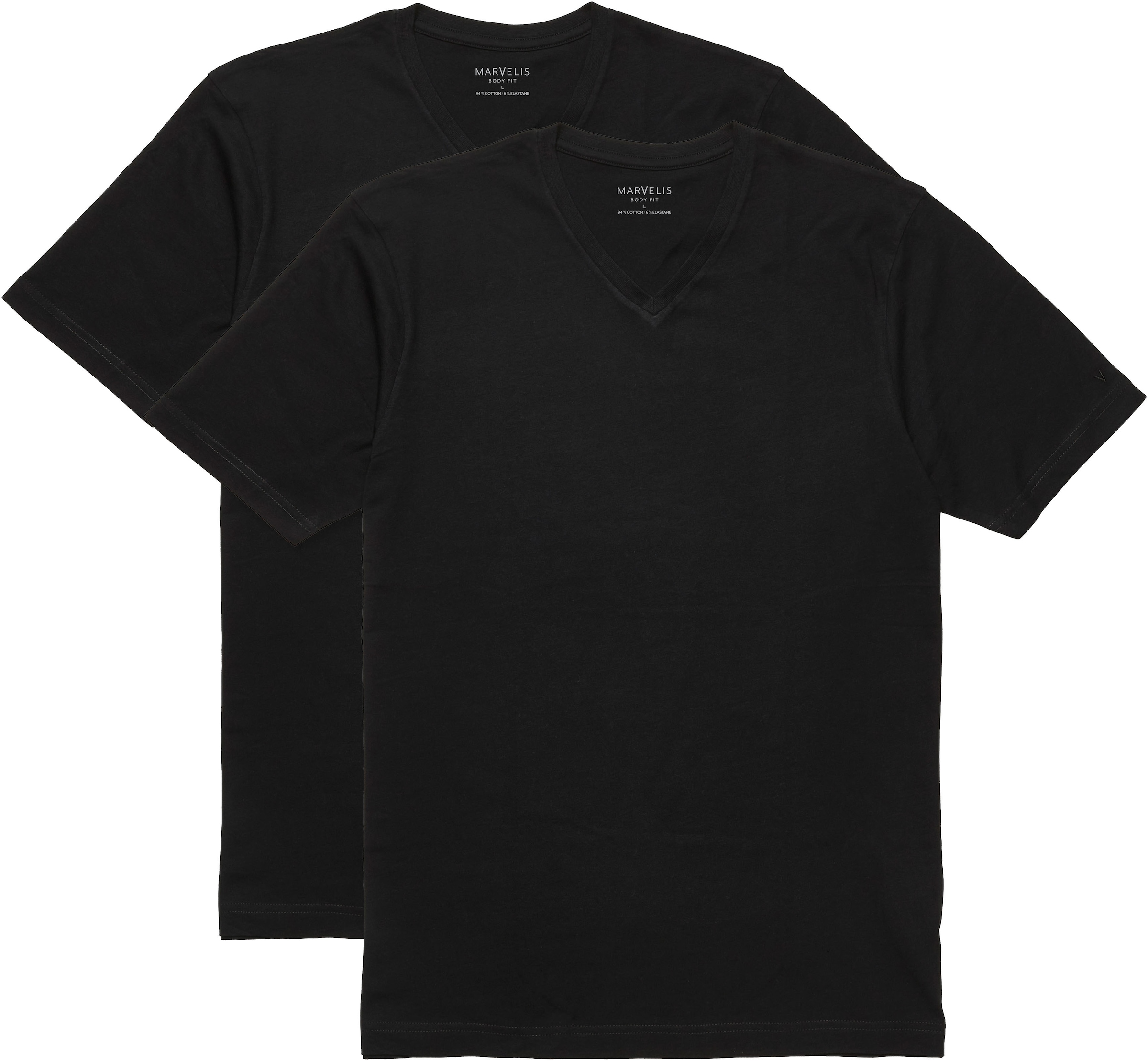 MARVELIS V-Shirt 2 body fit, Doppelpack