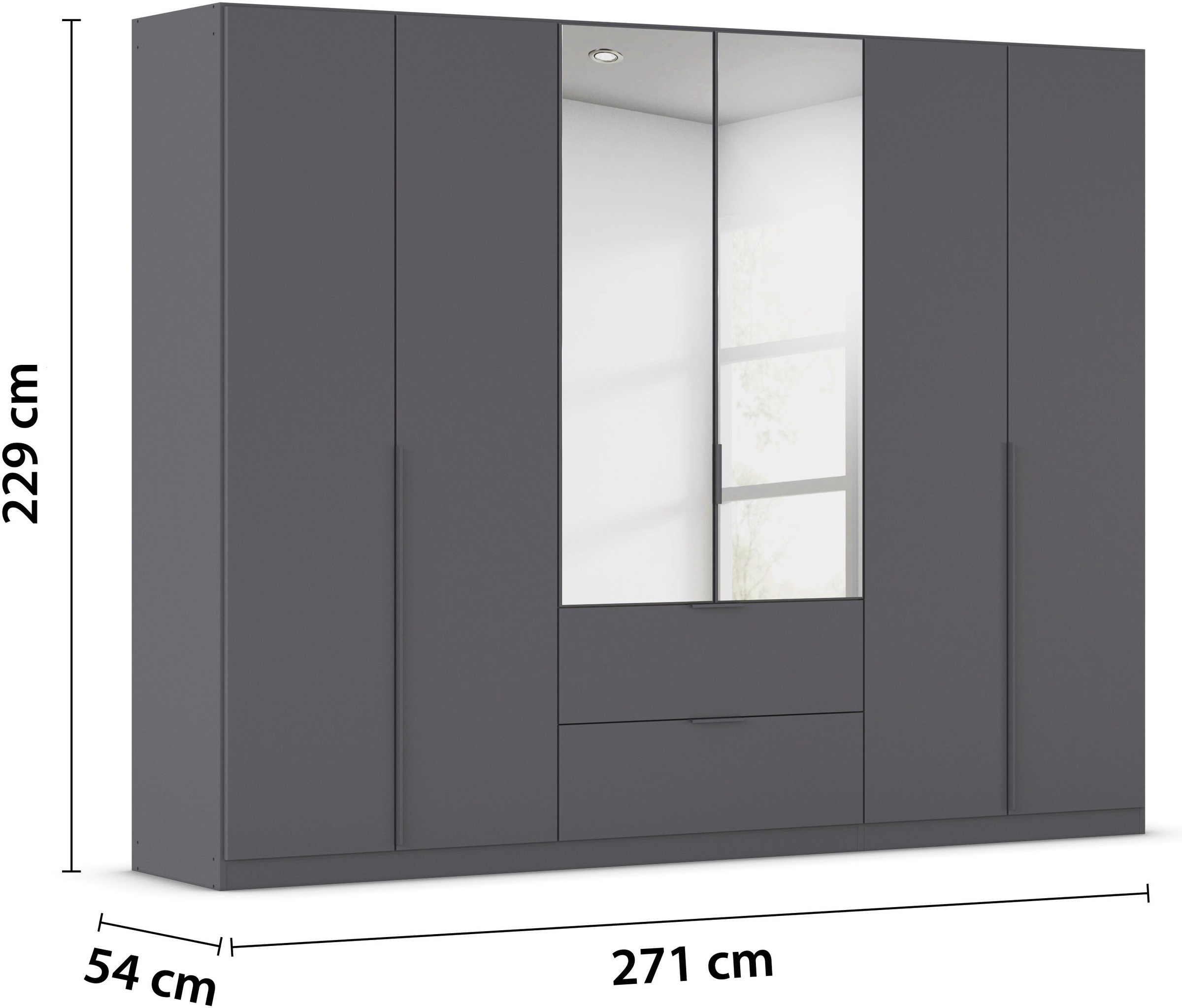 rauch Drehtürenschrank »Kleiderschrank Schrank Garderobe AGORDO mit Dekor- oder Hochglanzfront«, (in zwei Griff-Farben mit Dekor- oder Hochglanzfront), mit Außenschubkästen, in 6 Breiten und 2 Höhen MADE IN GERMANY