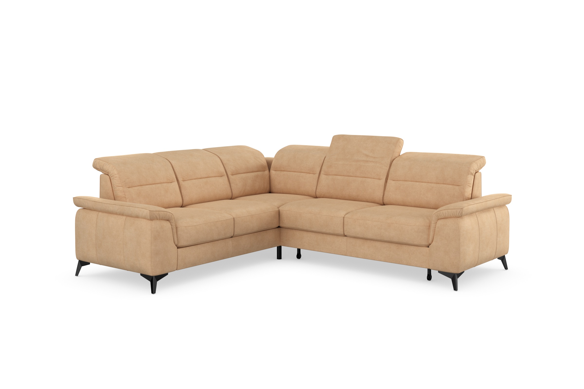 sit&more Ecksofa »Sinatra L-Form«, optinal mit Kopfteilverstellung und Armteilfunktion, Metallfüße