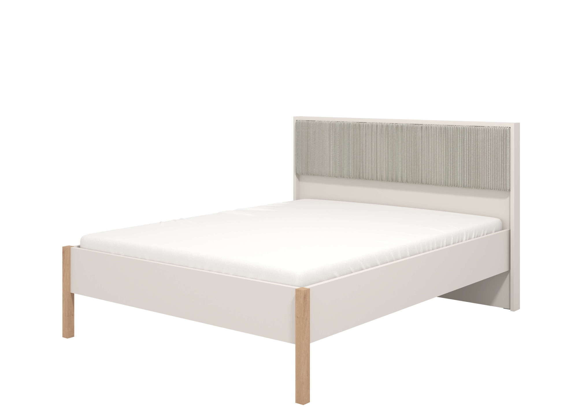 Home affaire Bett »Belfort Bett, mit gepolstertem Kopfteil, bezogen mit wei günstig online kaufen