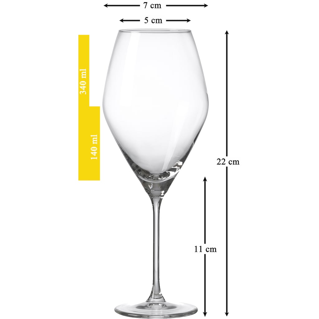 Ritzenhoff & Breker Weißweinglas »Salsa«, (Set, 6 tlg.), robust und kristallklar, 6-teilig