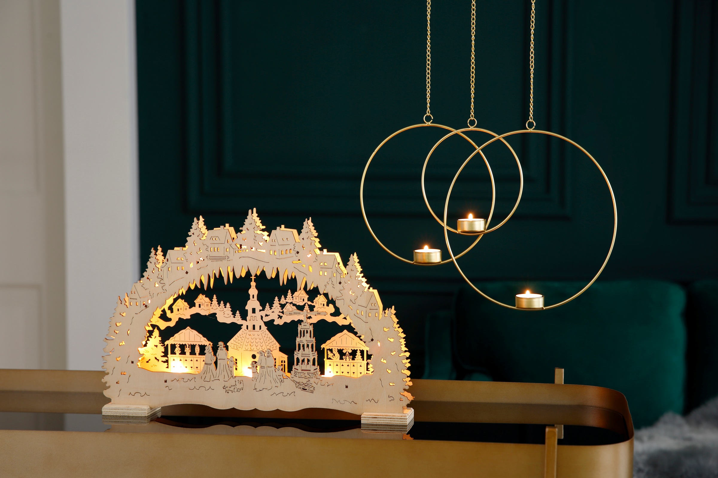 Home affaire Schwibbogen »LED Weihnachtsleuchter, Weihnachtsdeko« Breite ca günstig online kaufen