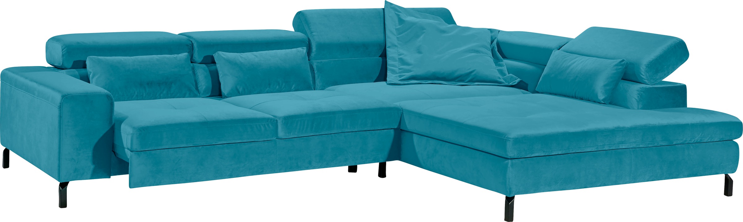 GALLERY M branded by Musterring Ecksofa »Felicia Due L-Form«, Wahlweise mit Sitzvorzug, inkl. Kopfteilverstellung, Sitzhöhe 43 cm