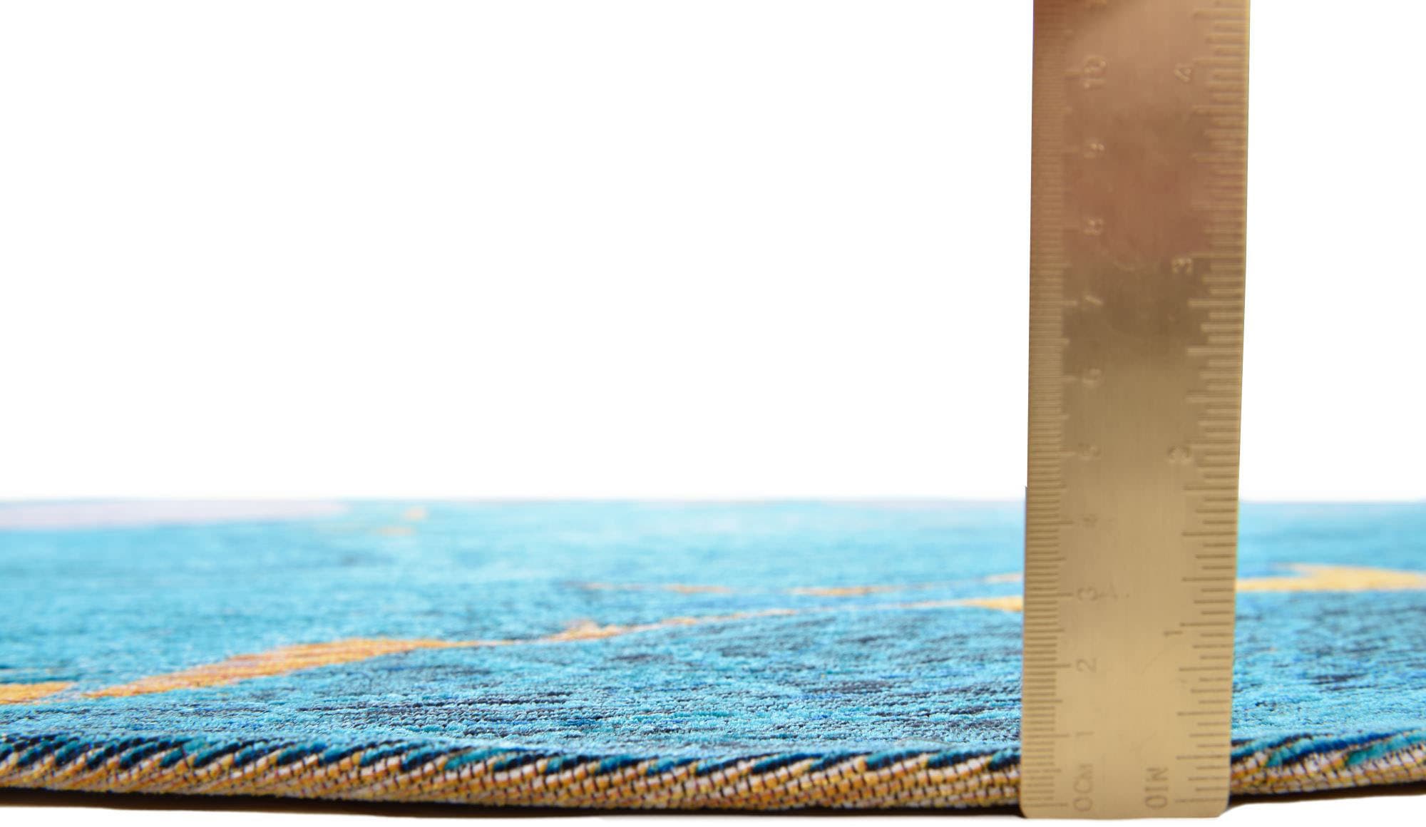 Gino Falcone Teppich »Cosima-110«, rund, 3 mm Höhe, flachgeweber Jaquard-Teppich, mit Chenillegarn, modernes Design