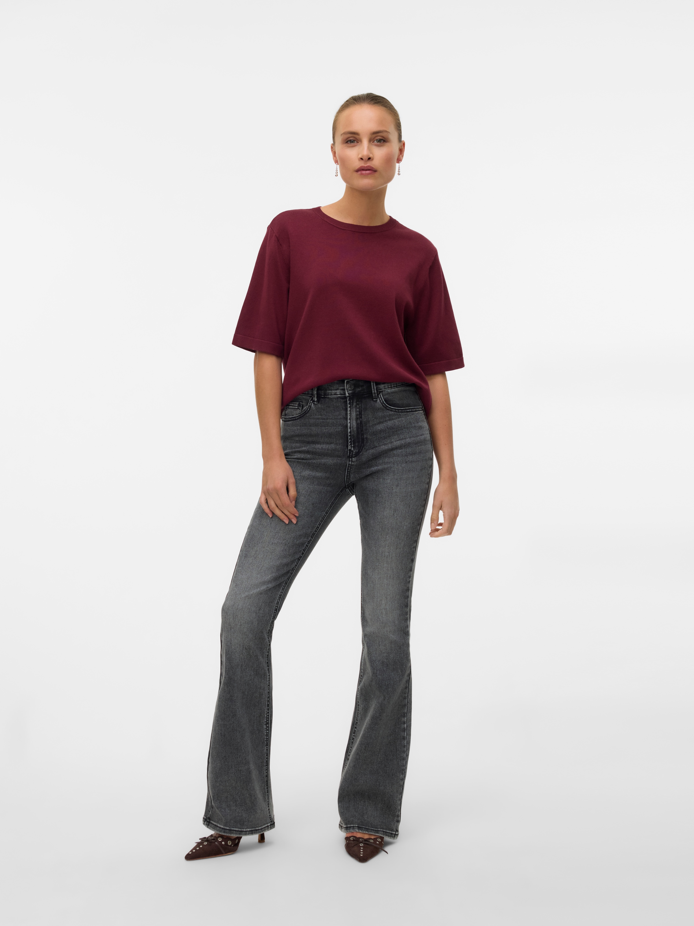 Vero Moda Kurzarmpullover »VMSILJE 2/4 O-NCK OVERSIZE PULL GA NOOS«