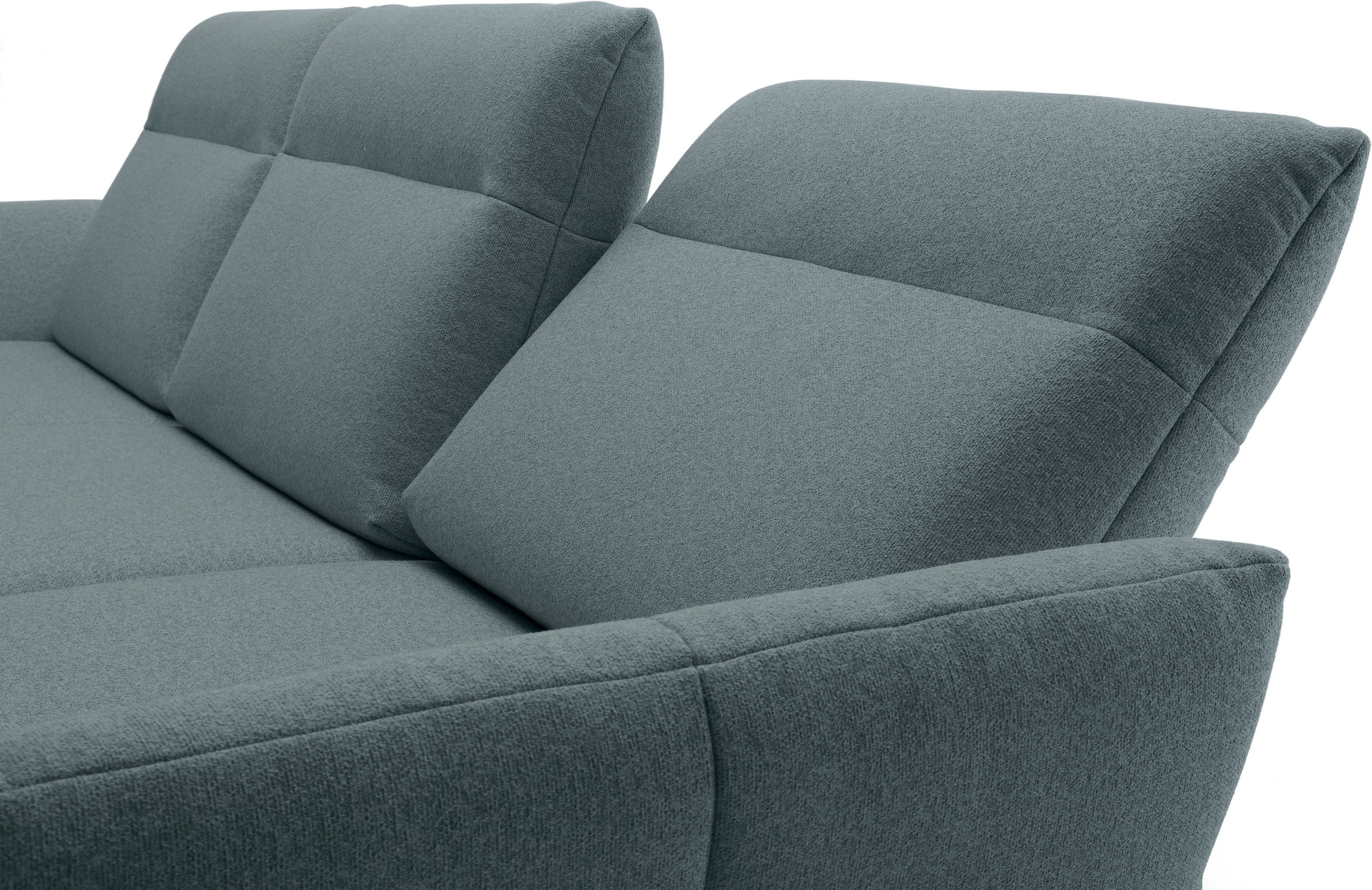 Creation BY ROLF BENZ Ecksofa »hs.460«, Sockel in Nussbaum, Winkelfüße in Umbragrau, Breite 318 cm
