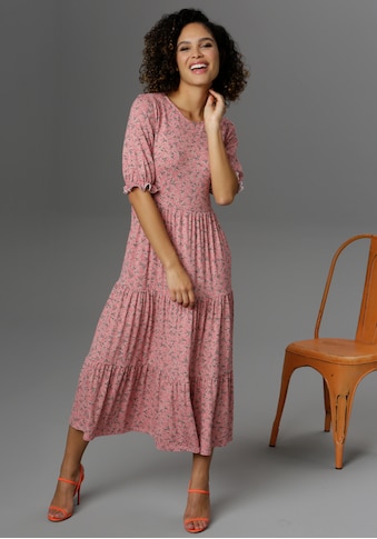 Aniston CASUAL Jerseykleid, mit Blumendruck - NEUE KOLLEKTION kaufen