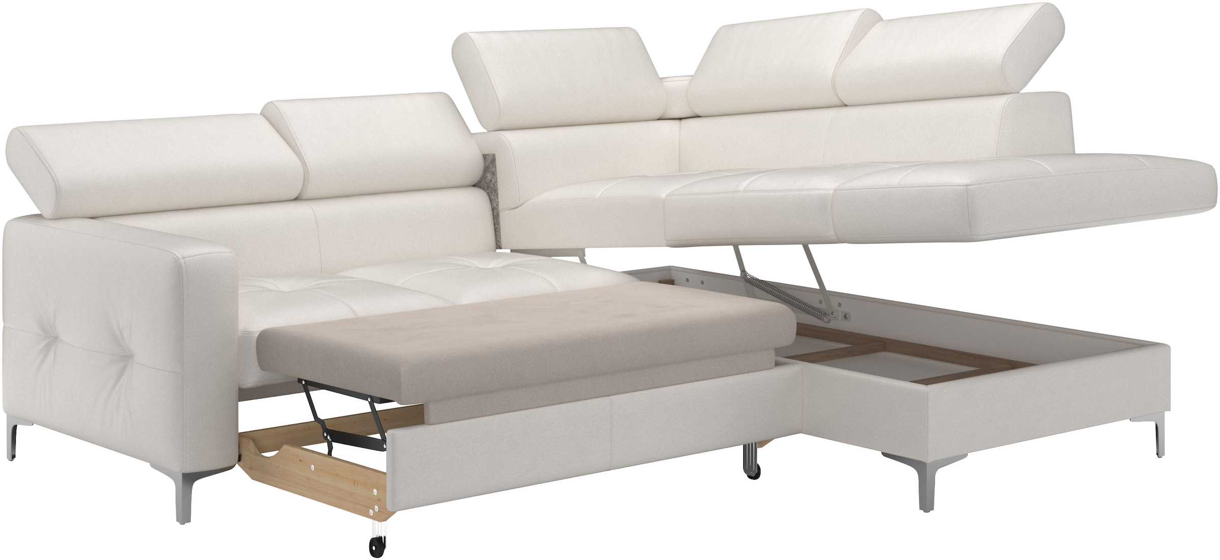 COTTA Ecksofa »Sammy L-Form«, mit Kopfteilverstellung, wahlweise mit Bettfunktion & Bettkasten