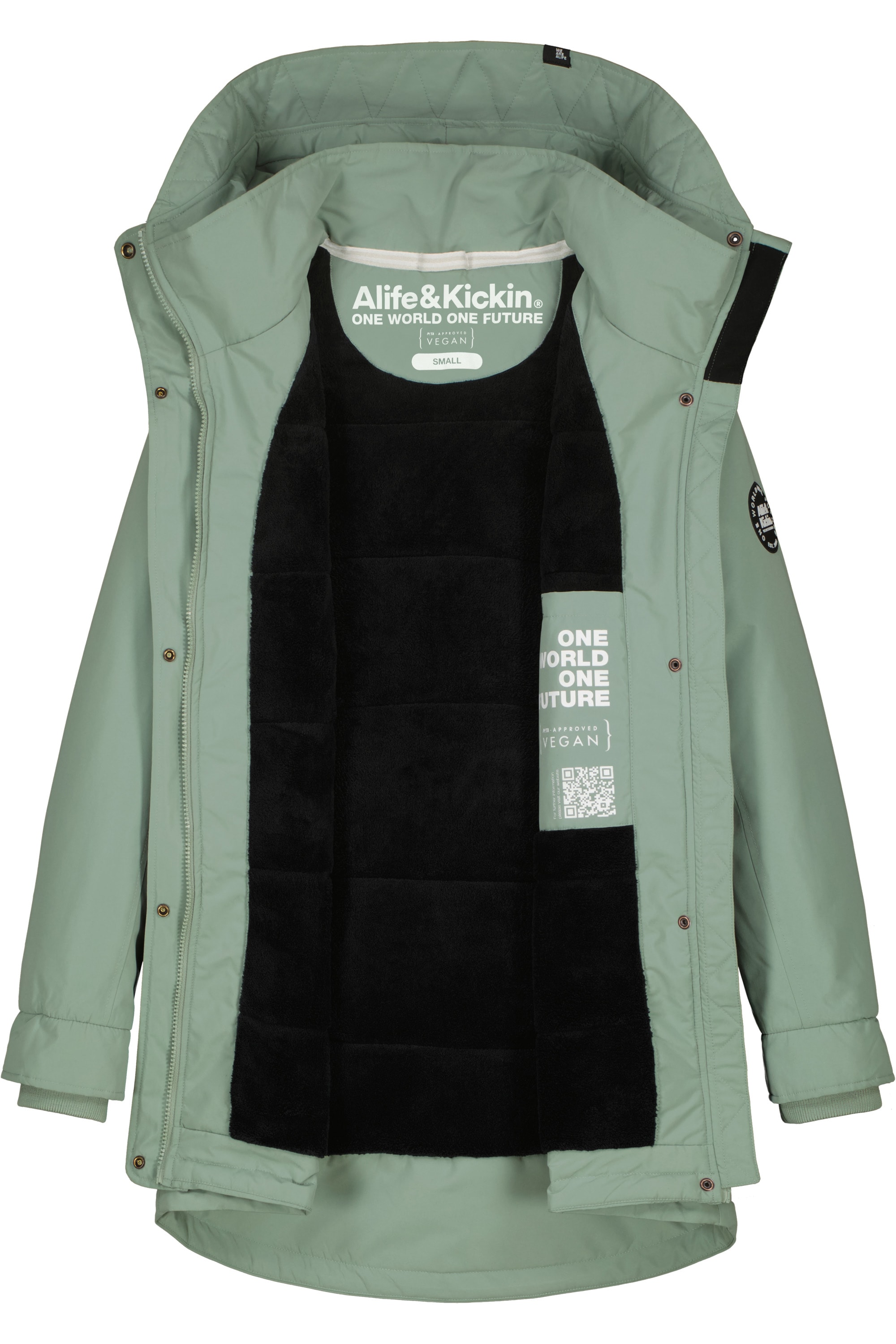 Alife & Kickin Winterjacke »Damen FloraAK A«, mit Kapuze, Gefütterte Winterjacke mit kuscheligem Innenfell und großer Kapuze