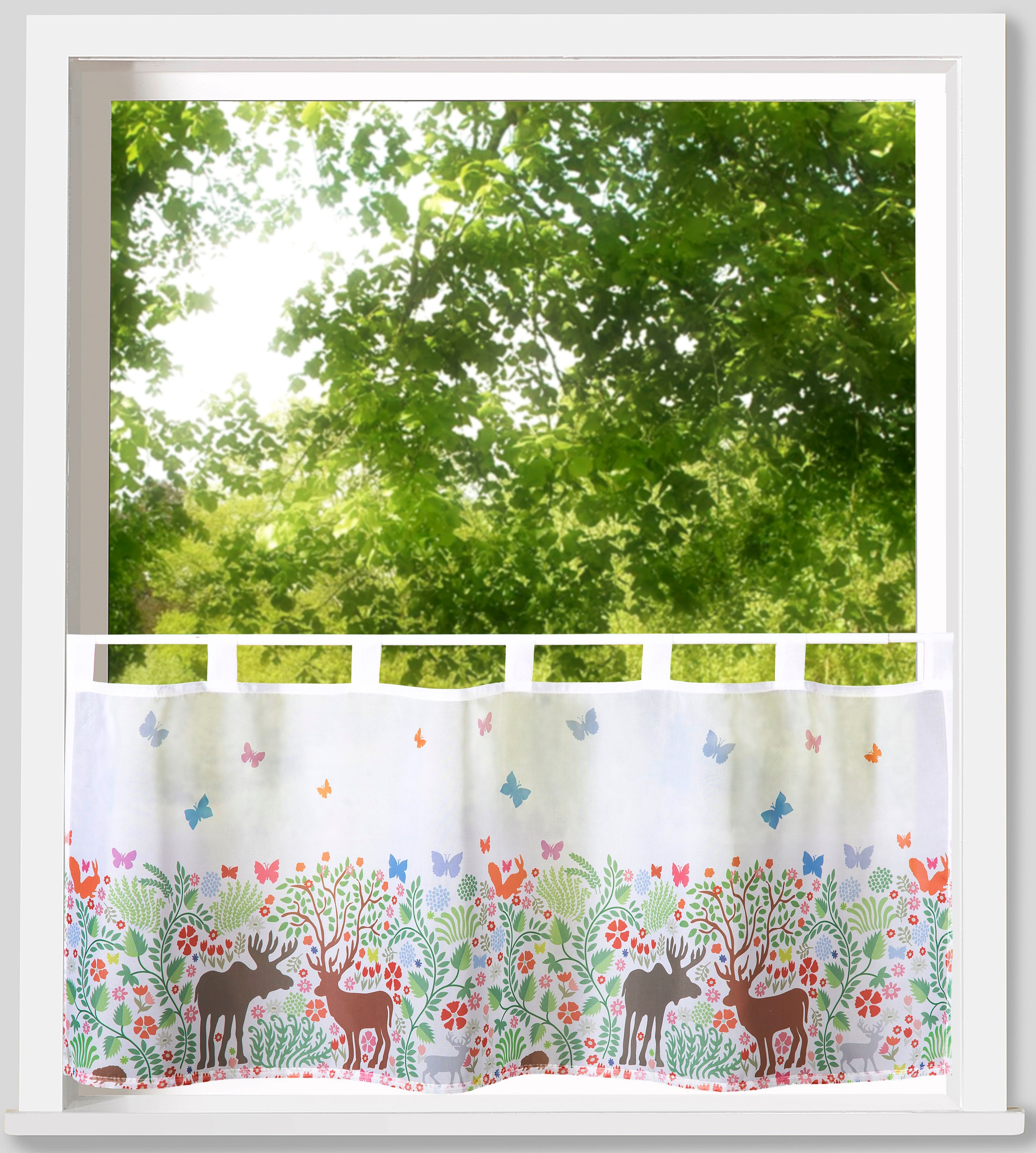 Weckbrodt Scheibengardine »Leo«, (1 St.), Bistro, Voile, bedruckt, Winter, günstig online kaufen