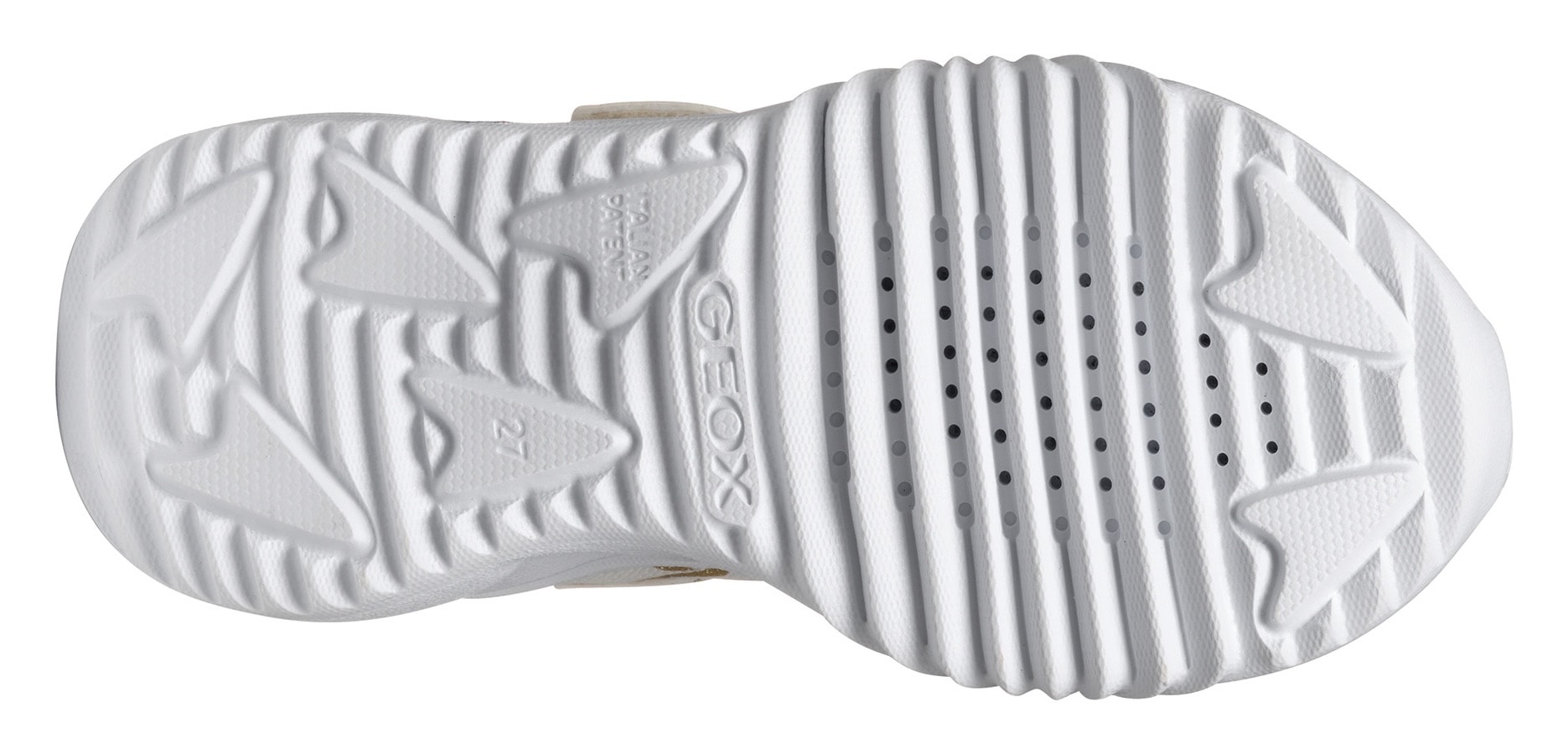 Geox Sneaker »J ASSISTER GIRL Blinkschuh«, Klettschuh mit bunt glitzerndem Schleifchen Muster und Blinkfunktion