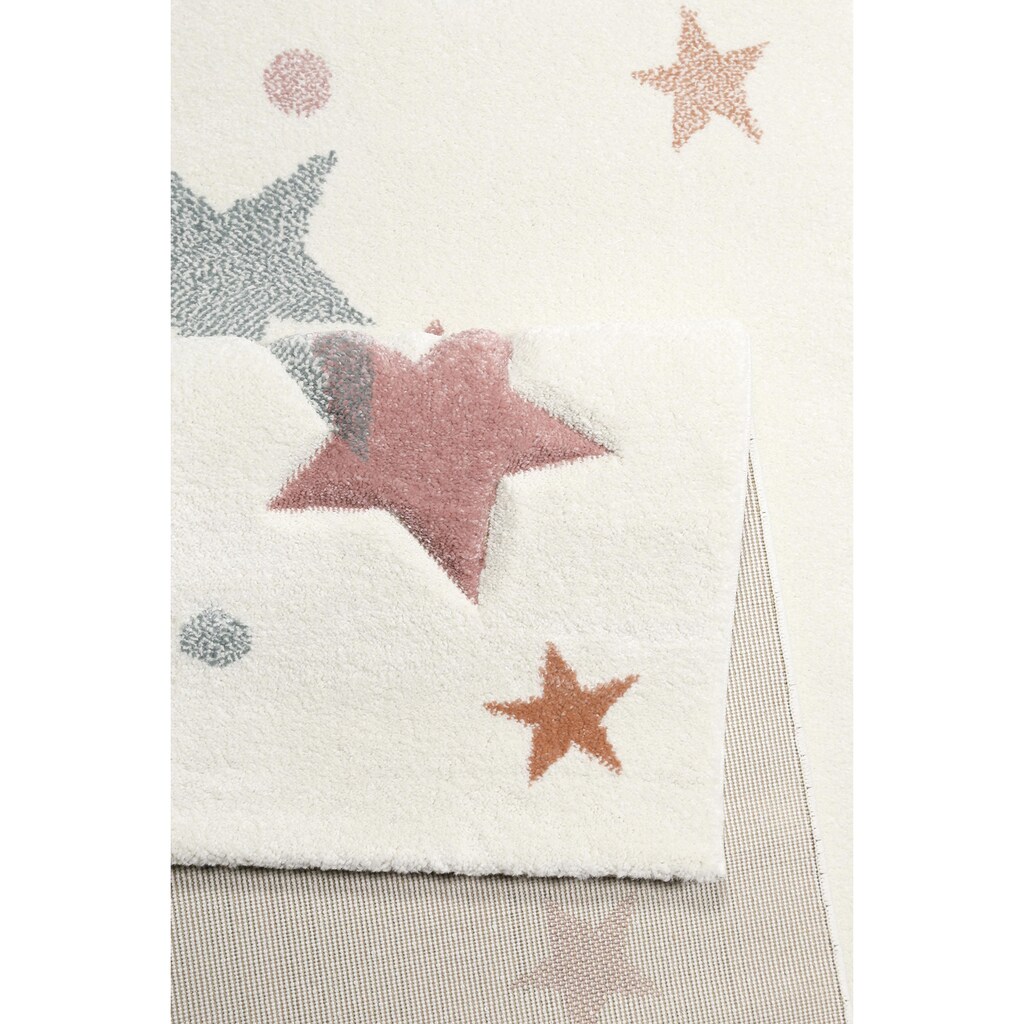 Esprit Kinderteppich »Jonne«, rechteckig, 13 mm Höhe, Sterne in pastell Farben