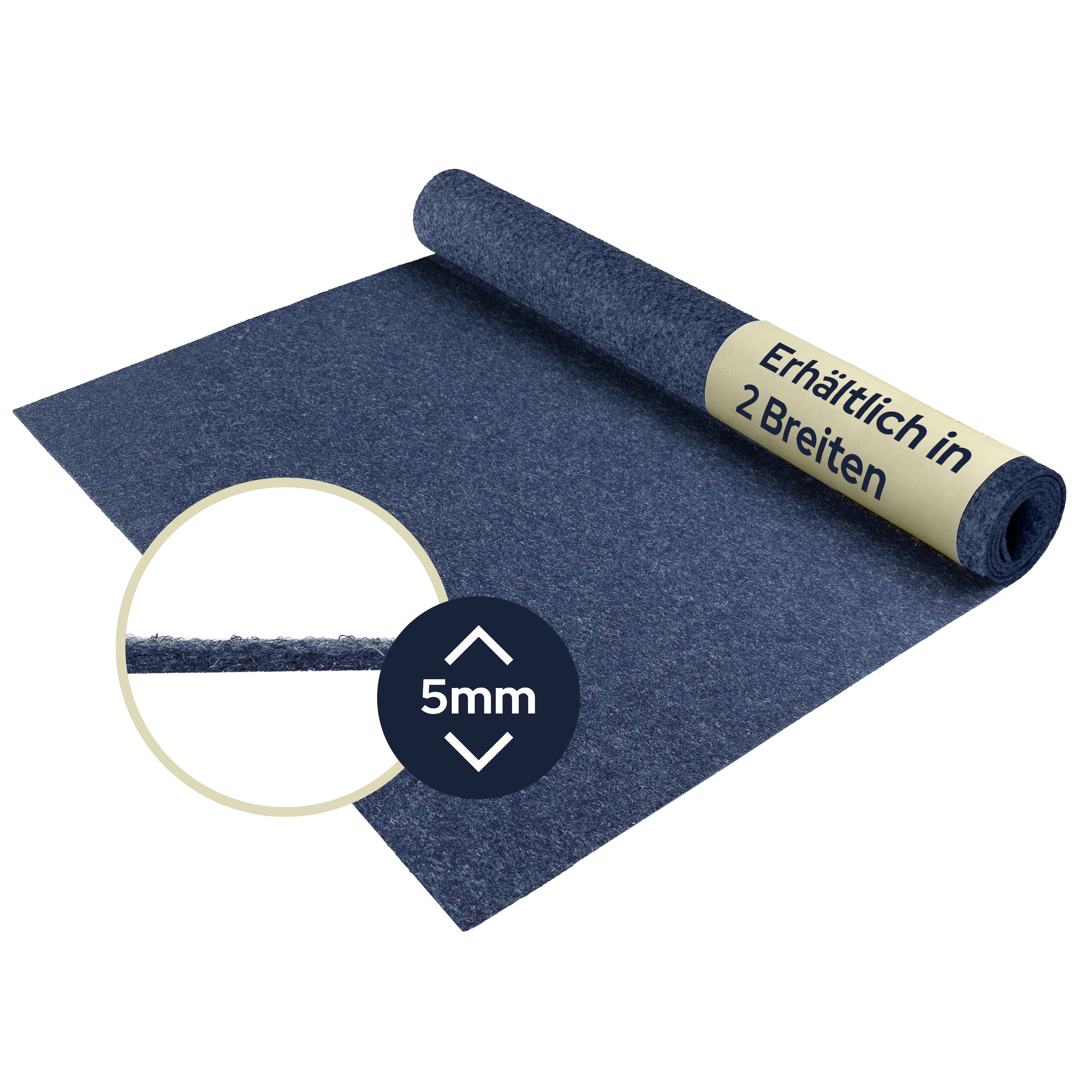 Primaflor-Ideen in Textil Teppichboden »Nadelfilz REWIND, Made in Belgium«, rechteckig, 5 mm Höhe, Breite 200 cm, Uni Farben, robust & strapazierfähig