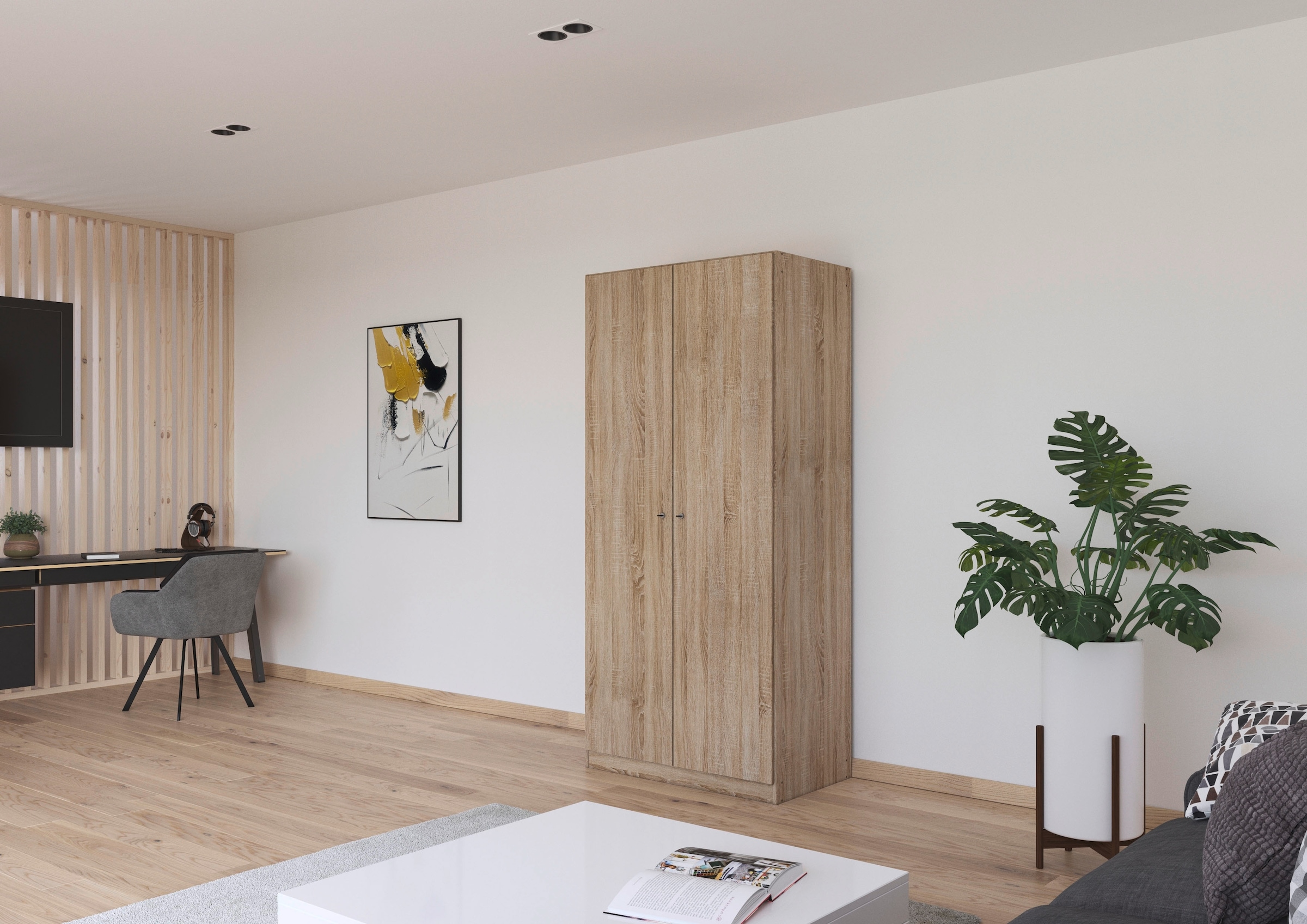 rauch Kleiderschrank »Schrank Garderobe Garderobenschrank Putzschrank Wäscheschrank BERGHEIM« Breite/Höhe/Tiefe: 91/197/54 cm,  viel Stauraum, abschließbar mit insgesamt 4 Schlüsseln MADE IN GERMANY